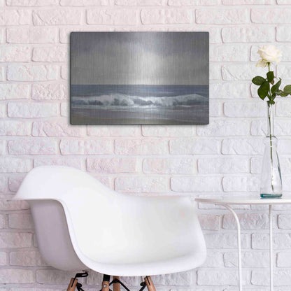 Luxe Metal Art 'Neutral Shoreline II' by Tim O'Toole, Metal Wall Art,24x16