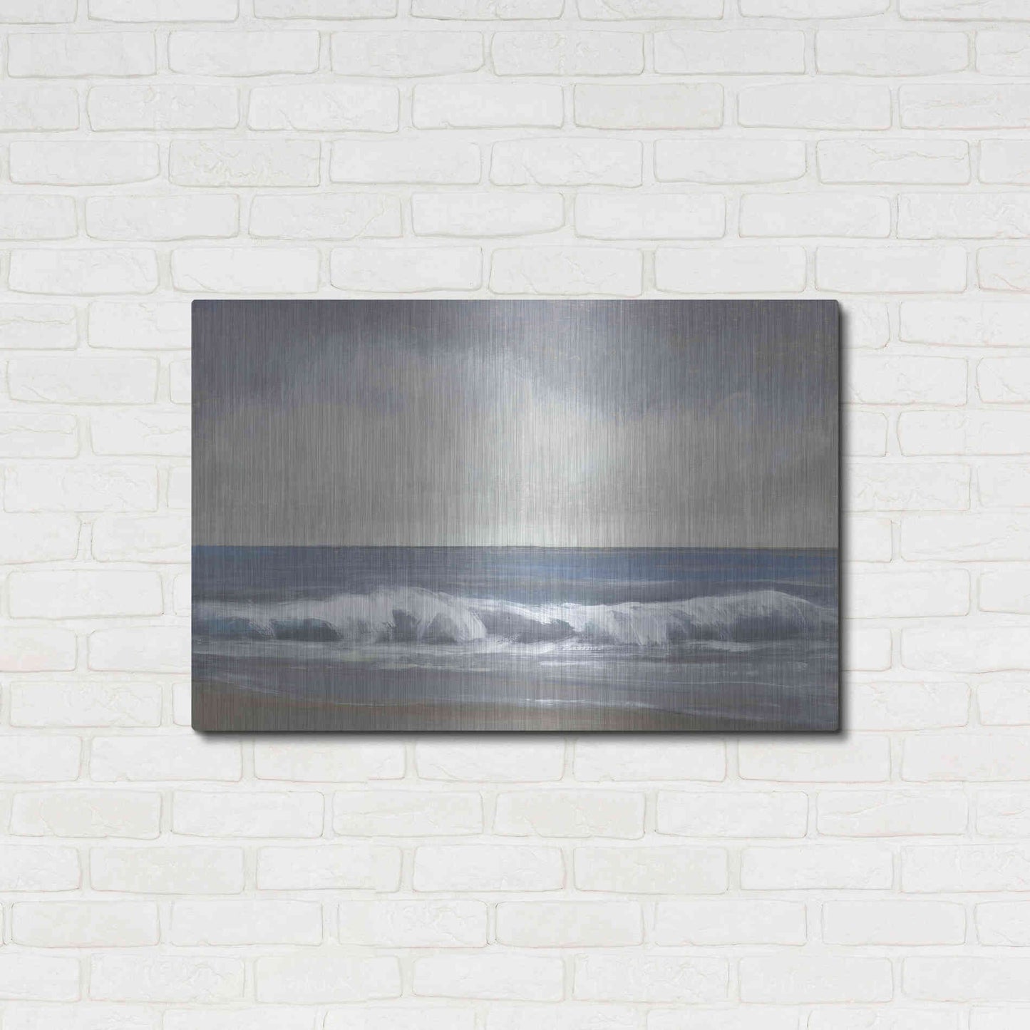 Luxe Metal Art 'Neutral Shoreline II' by Tim O'Toole, Metal Wall Art,36x24