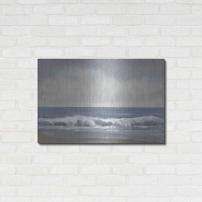 Luxe Metal Art 'Neutral Shoreline II' by Tim O'Toole, Metal Wall Art,36x24