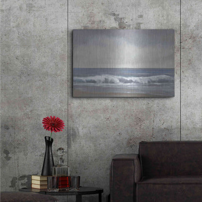 Luxe Metal Art 'Neutral Shoreline II' by Tim O'Toole, Metal Wall Art,36x24