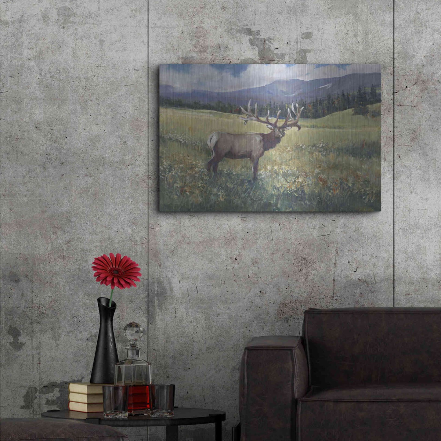 Luxe Metal Art 'Rocky Mountain Elk I' by Tim O'Toole, Metal Wall Art,36x24