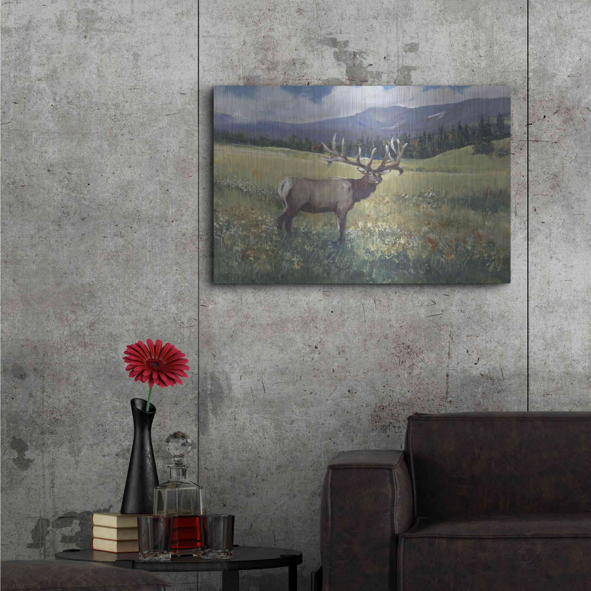 Luxe Metal Art 'Rocky Mountain Elk I' by Tim O'Toole, Metal Wall Art,36x24