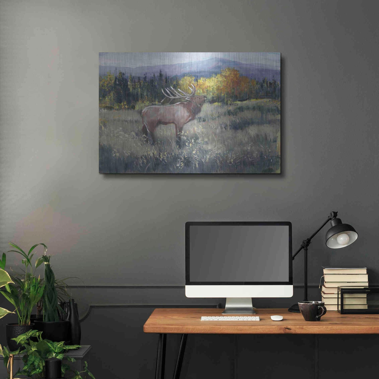 Luxe Metal Art 'Rocky Mountain Elk II' by Tim O'Toole, Metal Wall Art,36x24