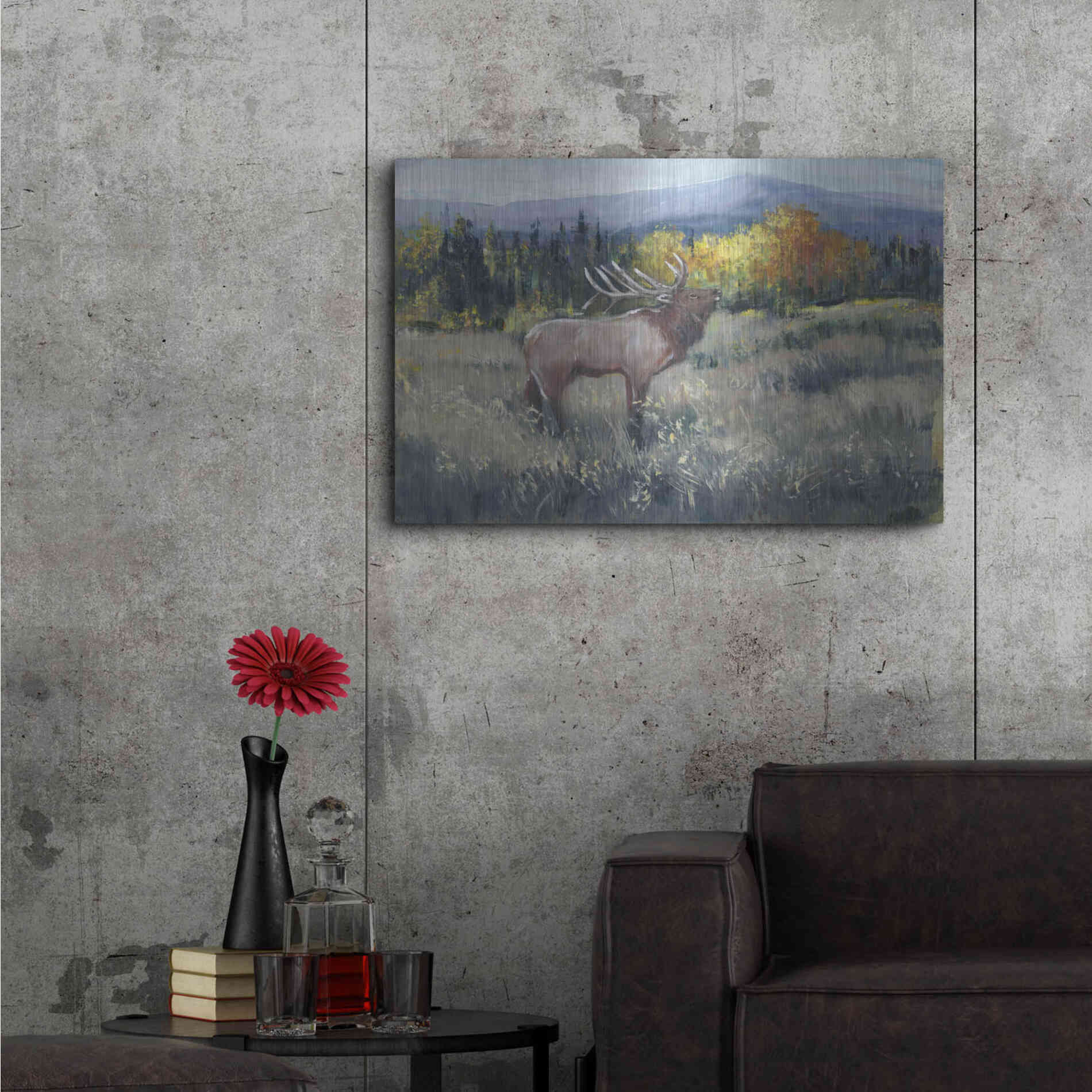 Luxe Metal Art 'Rocky Mountain Elk II' by Tim O'Toole, Metal Wall Art,36x24
