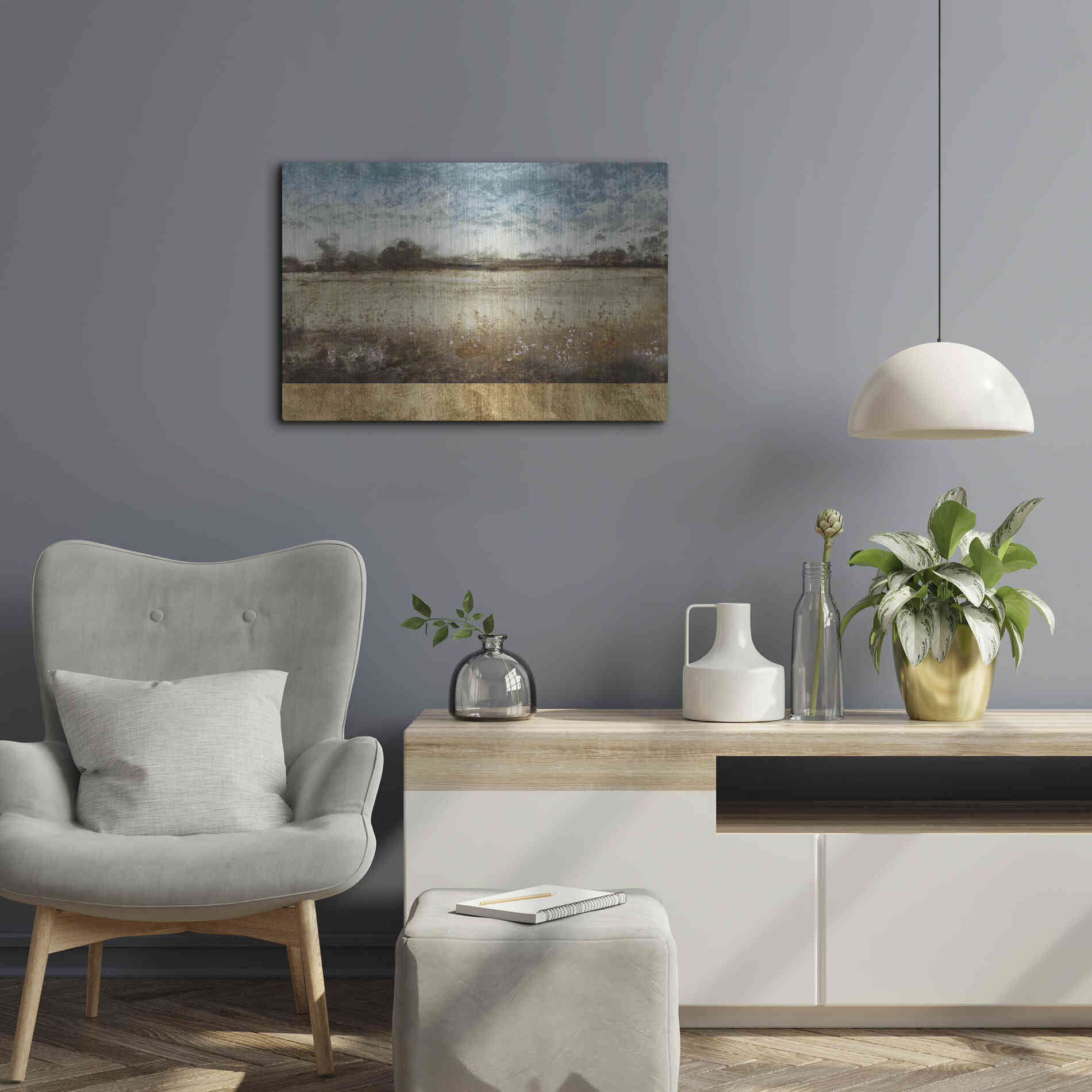 Luxe Metal Art 'Infinite Pasture' by Tim O'Toole, Metal Wall Art,24x16