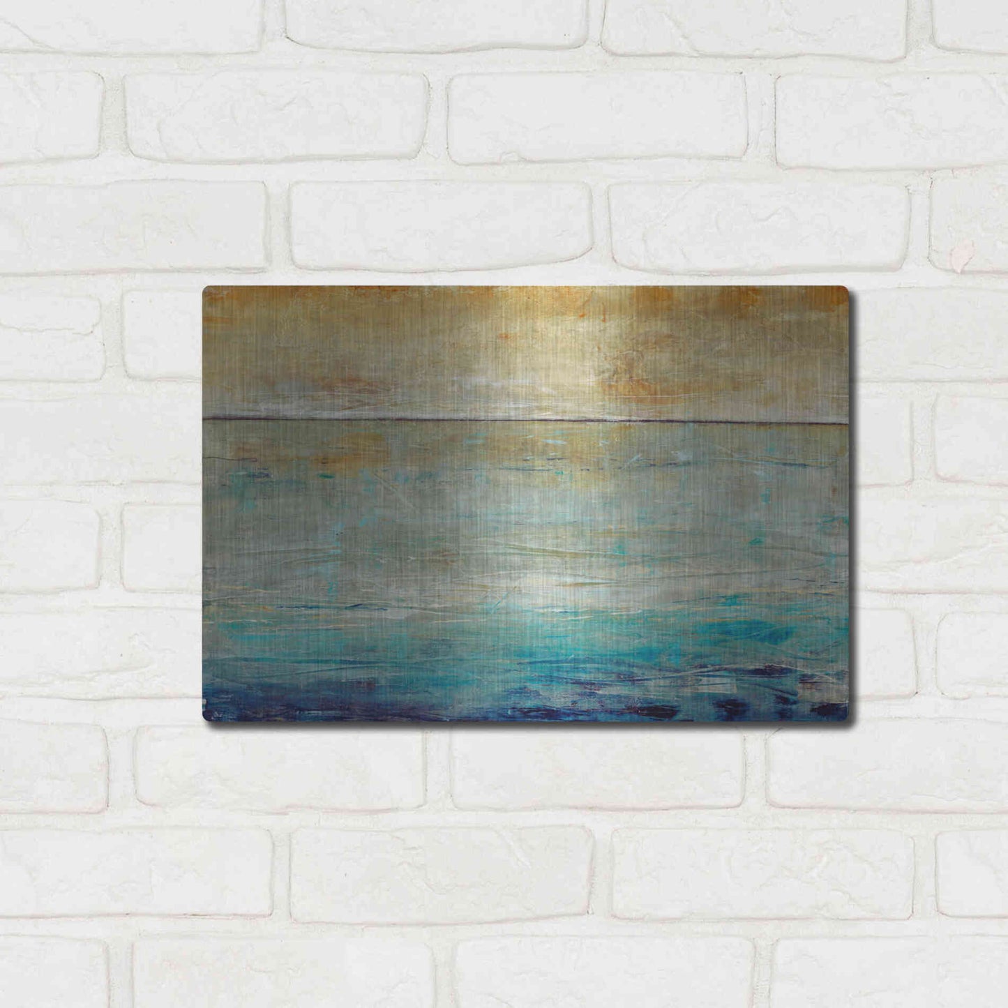 Luxe Metal Art 'Placid Water I' by Tim O'Toole, Metal Wall Art,16x12