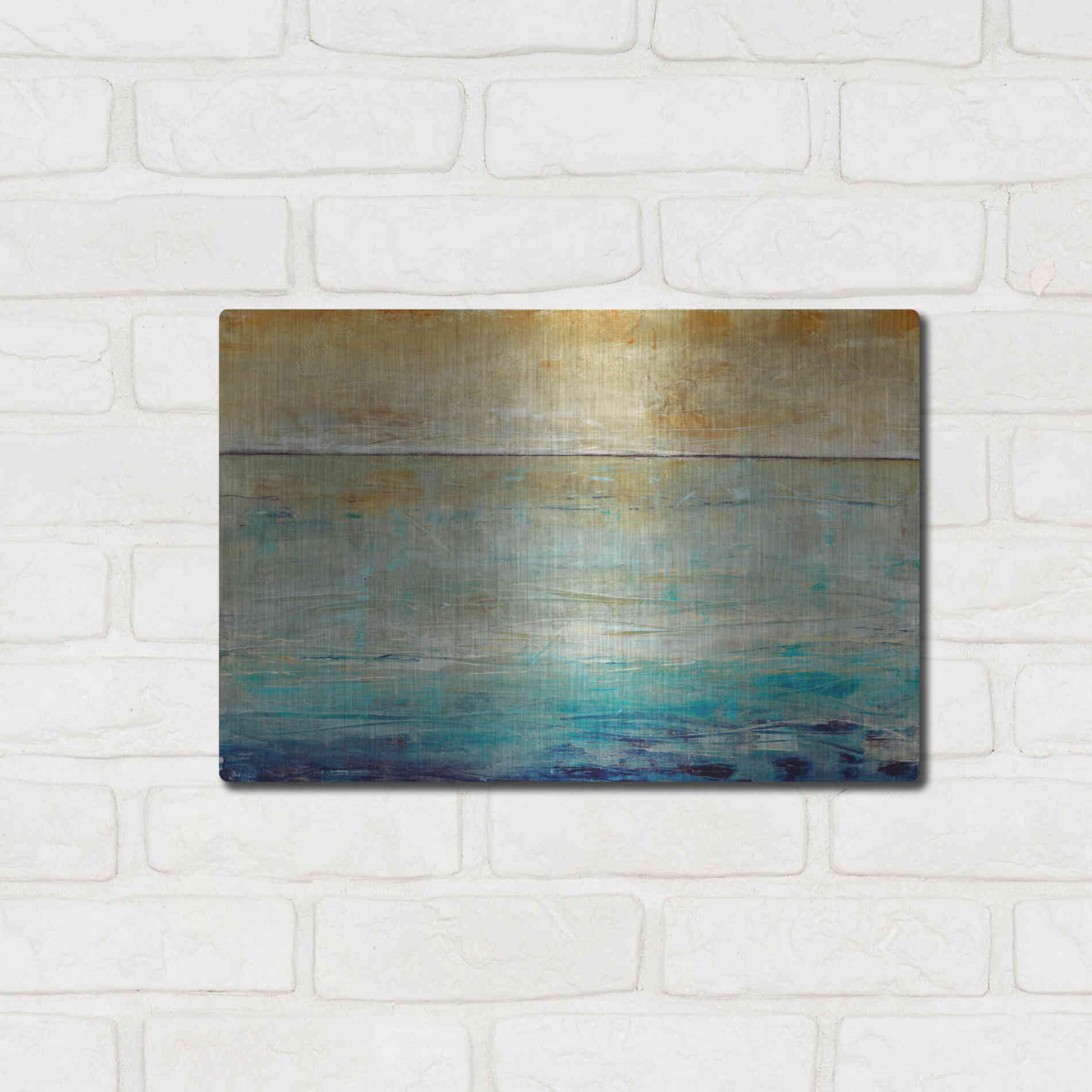 Luxe Metal Art 'Placid Water I' by Tim O'Toole, Metal Wall Art,16x12