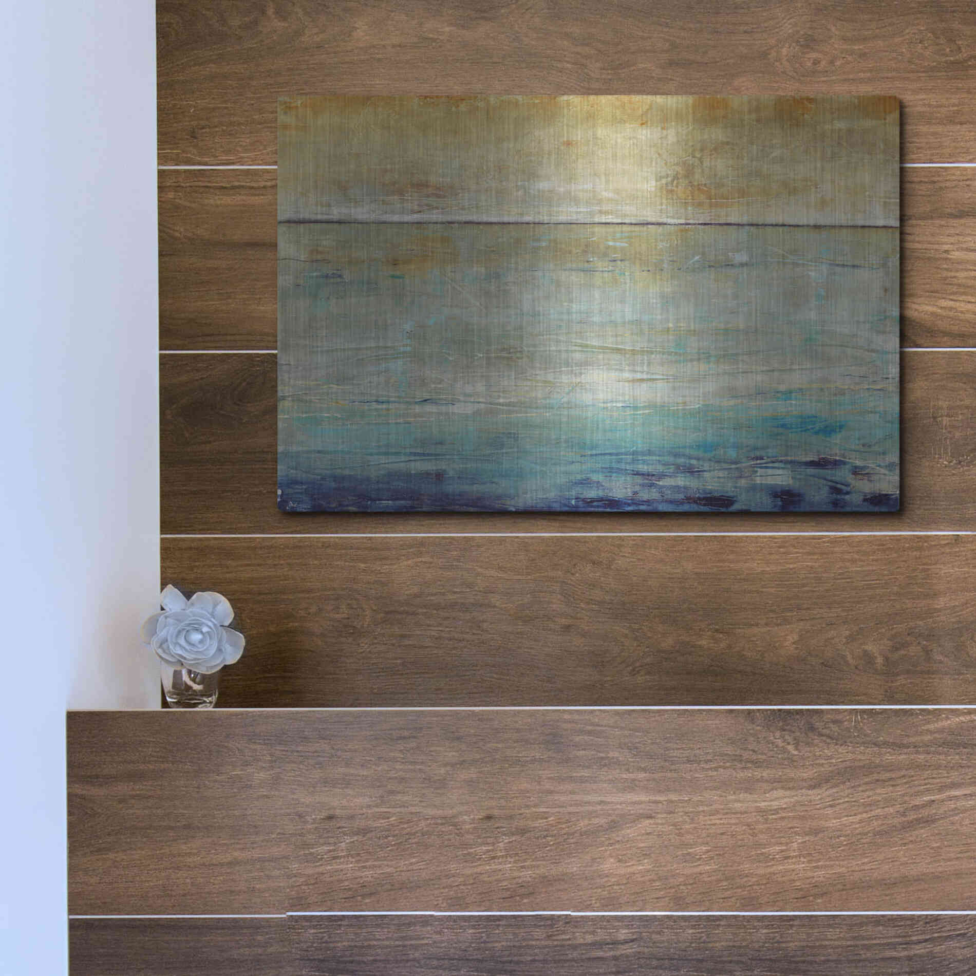 Luxe Metal Art 'Placid Water I' by Tim O'Toole, Metal Wall Art,16x12