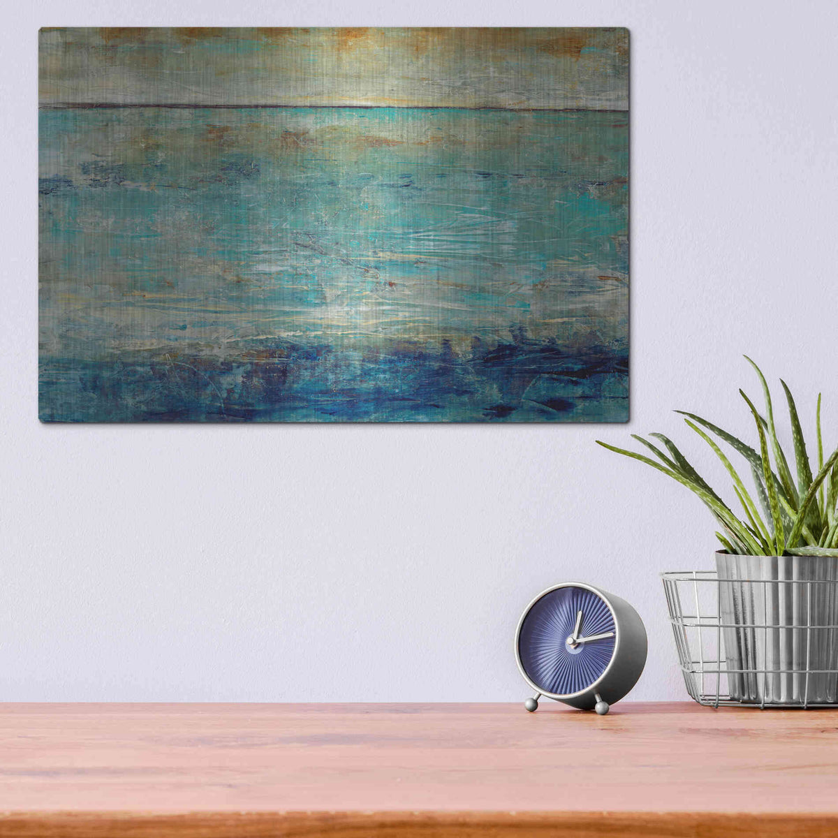 Luxe Metal Art 'Placid Water II' by Tim O'Toole, Metal Wall Art,16x12