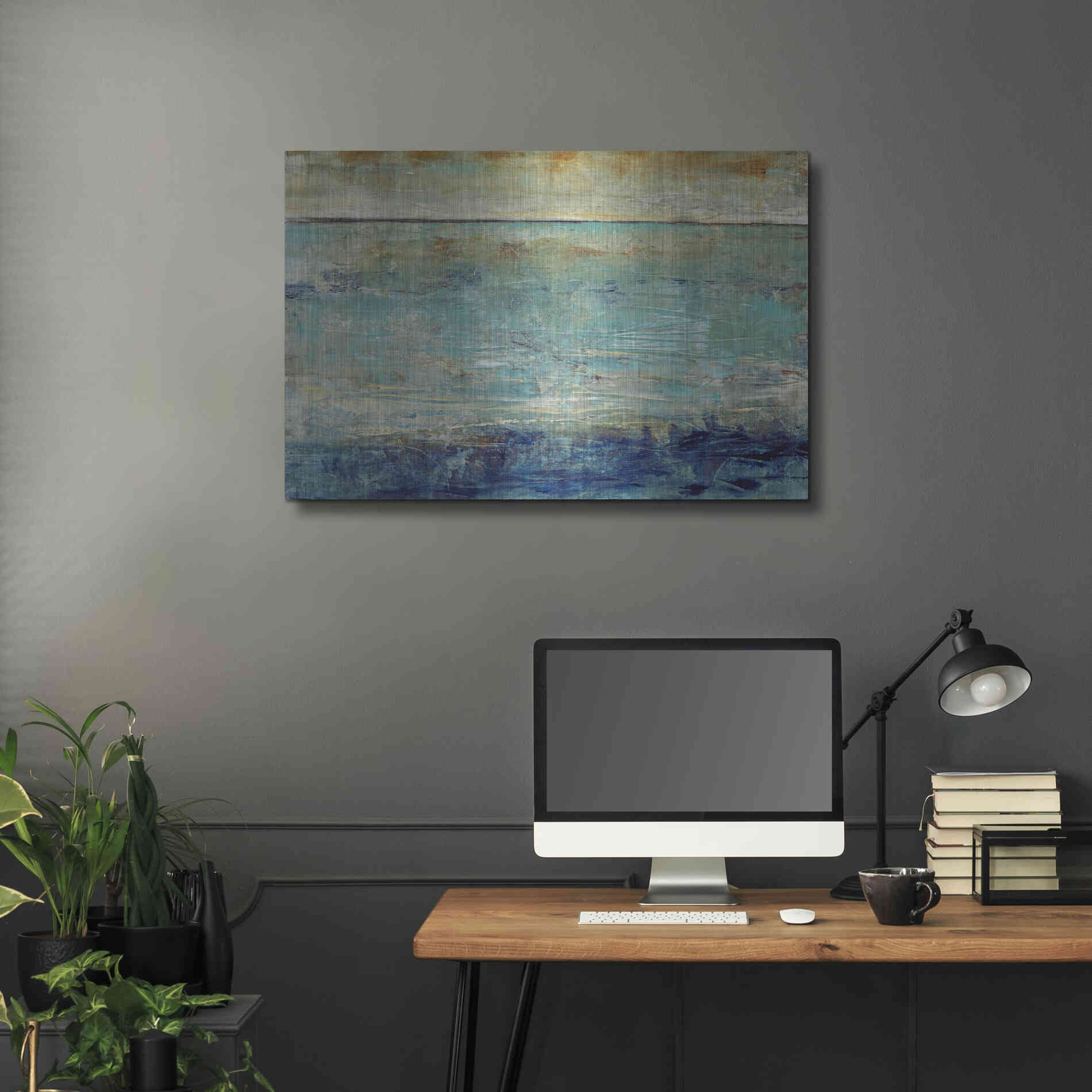 Luxe Metal Art 'Placid Water II' by Tim O'Toole, Metal Wall Art,36x24