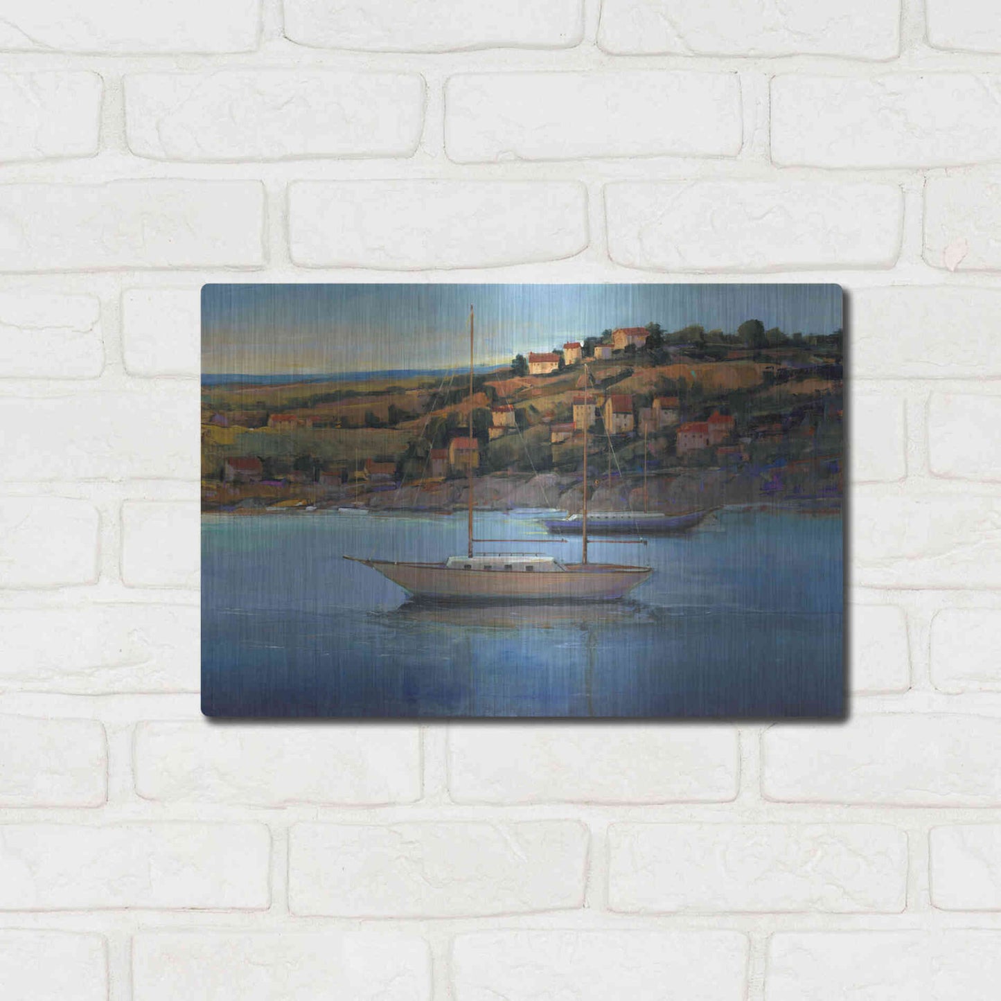 Luxe Metal Art 'Harbor View I' by Tim O'Toole, Metal Wall Art,16x12