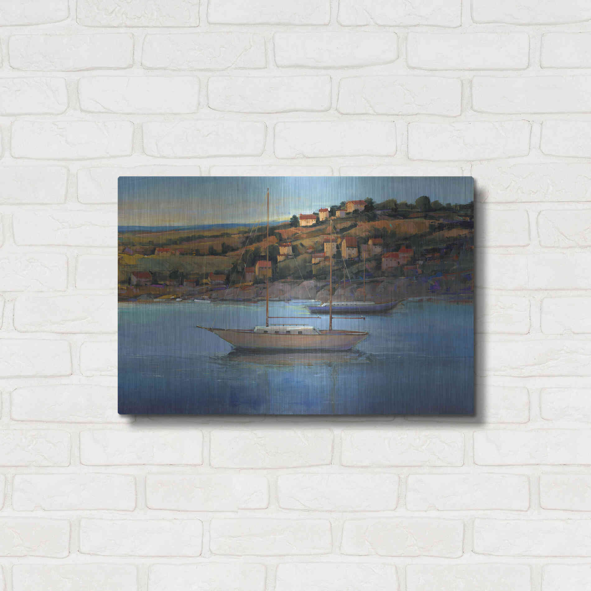 Luxe Metal Art 'Harbor View I' by Tim O'Toole, Metal Wall Art,24x16