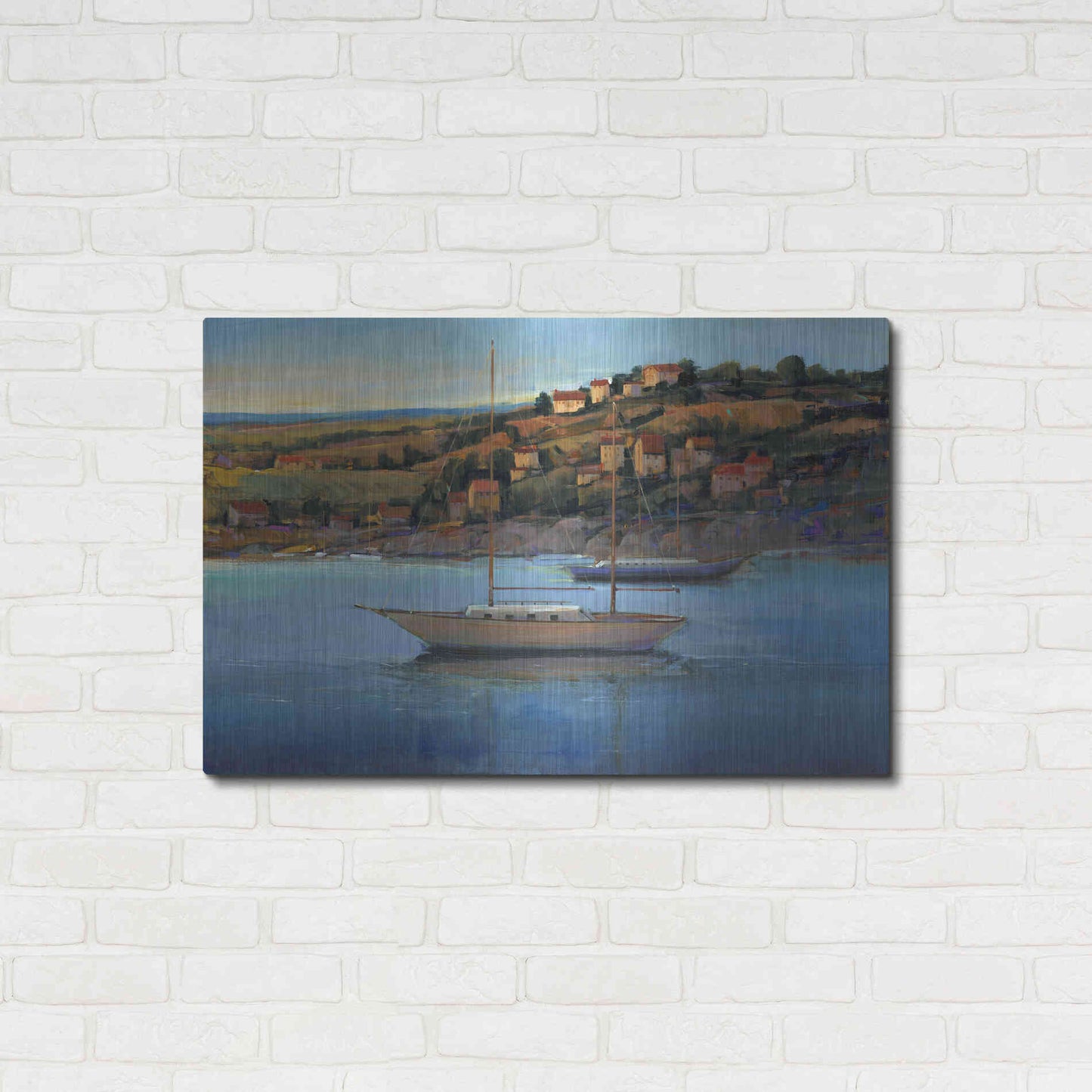 Luxe Metal Art 'Harbor View I' by Tim O'Toole, Metal Wall Art,36x24