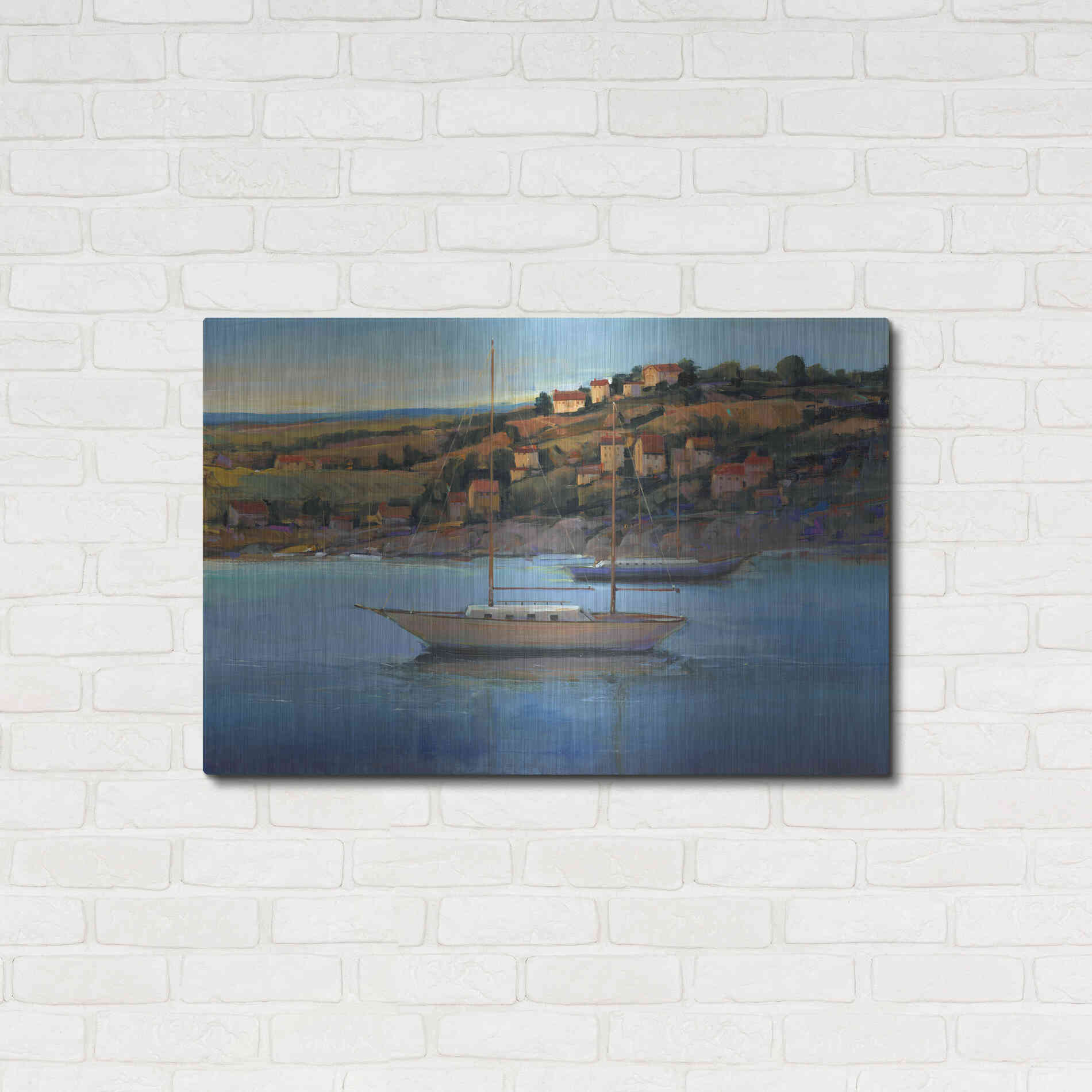 Luxe Metal Art 'Harbor View I' by Tim O'Toole, Metal Wall Art,36x24