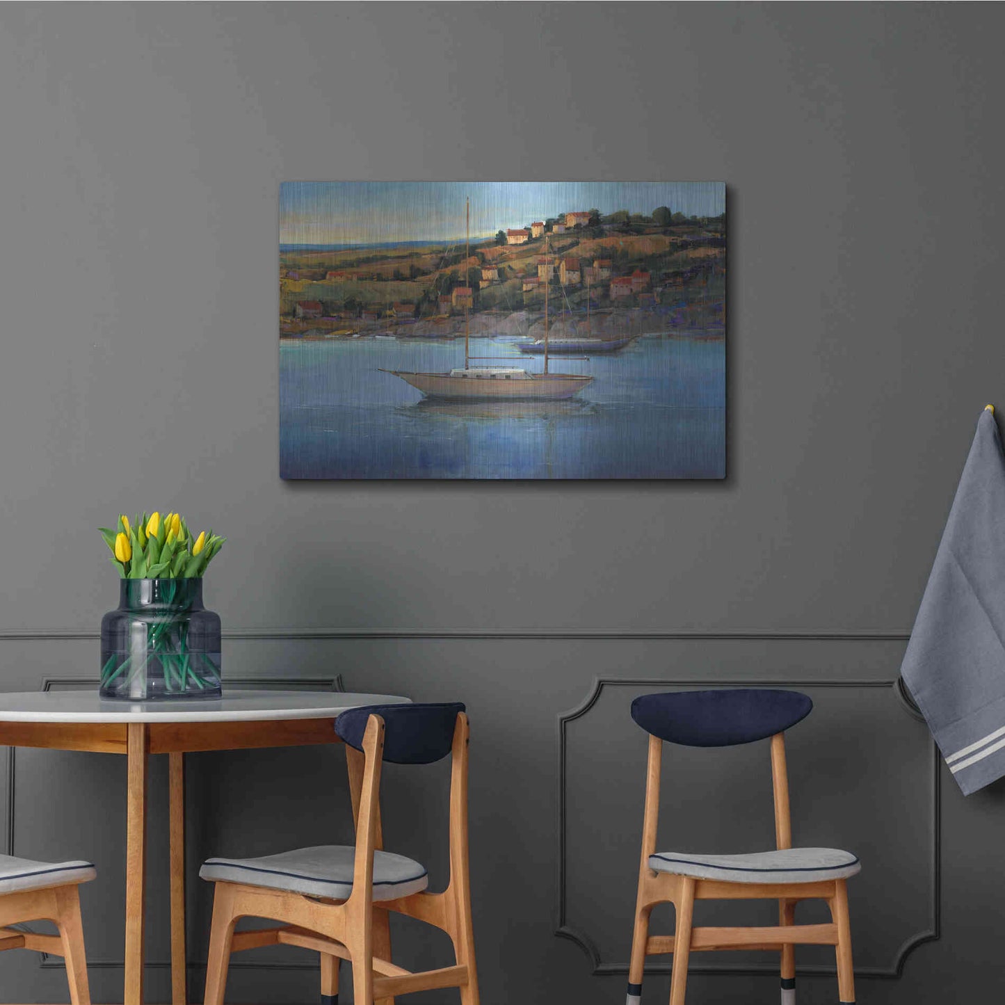 Luxe Metal Art 'Harbor View I' by Tim O'Toole, Metal Wall Art,36x24