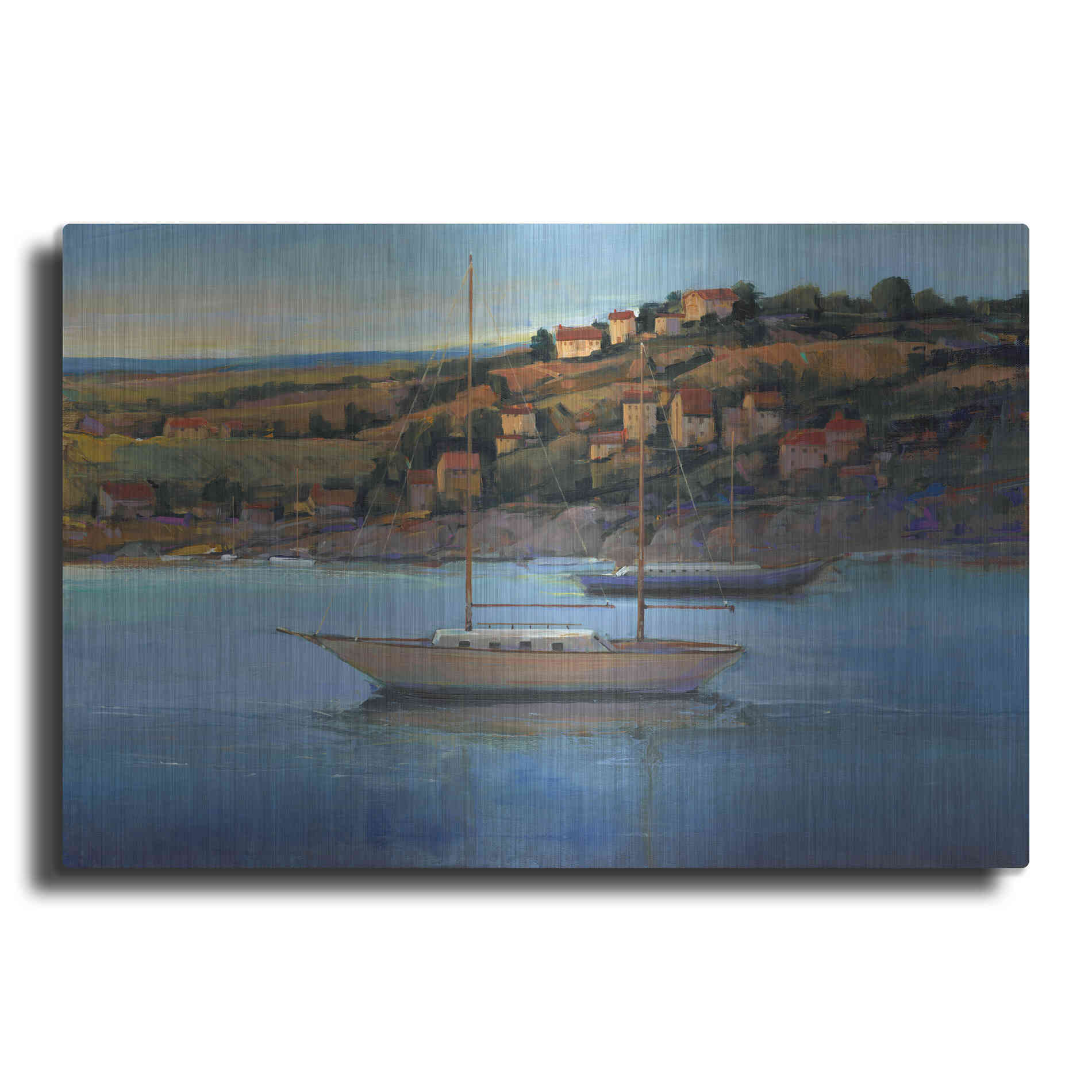 Luxe Metal Art 'Harbor View I' by Tim O'Toole, Metal Wall Art