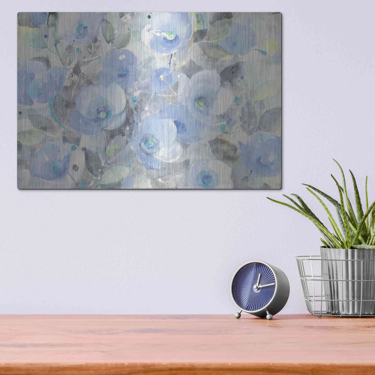 Luxe Metal Art 'Sugar Flowers I' by Albena Hristova, Metal Wall Art,16x12