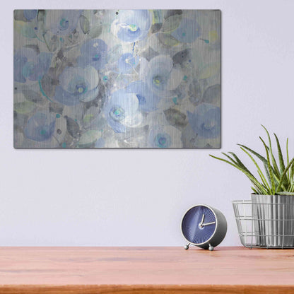 Luxe Metal Art 'Sugar Flowers I' by Albena Hristova, Metal Wall Art,16x12