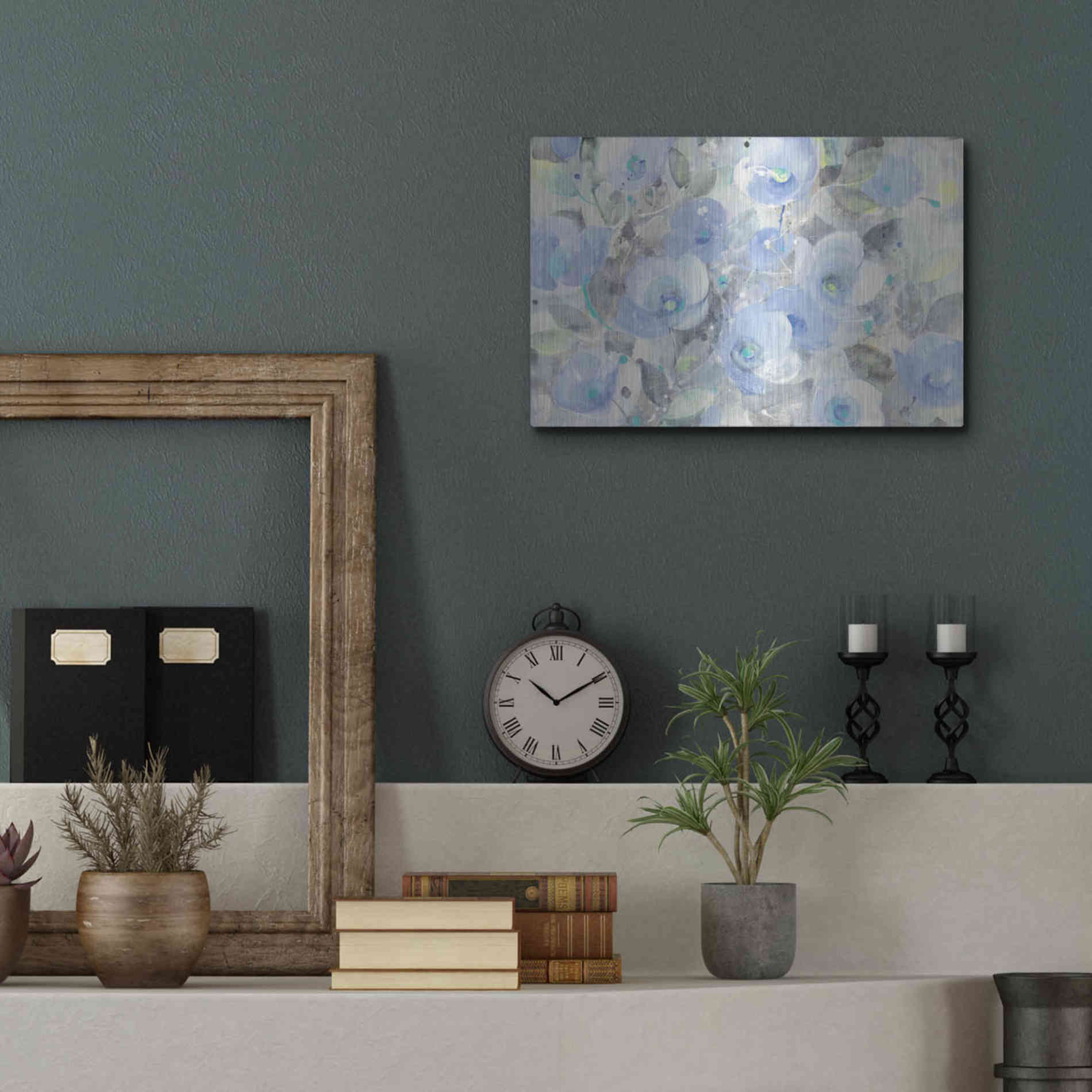 Luxe Metal Art 'Sugar Flowers I' by Albena Hristova, Metal Wall Art,16x12