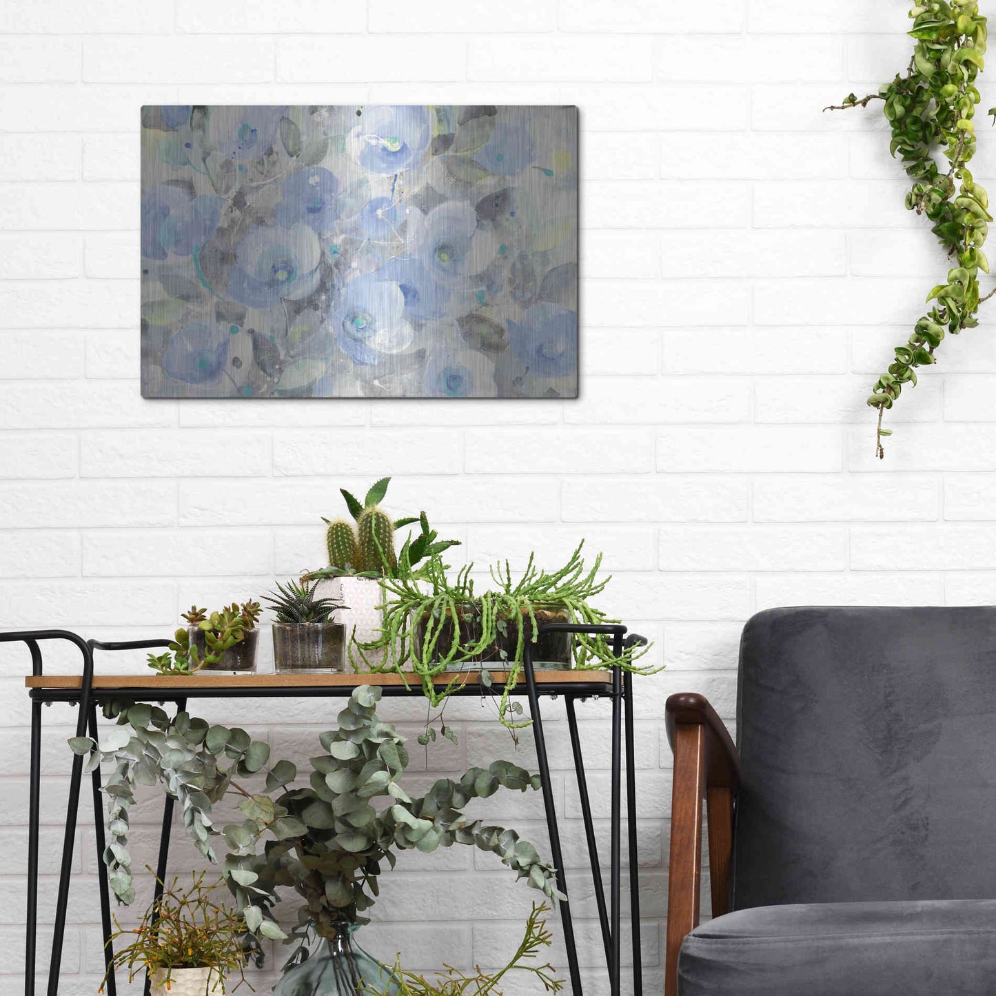 Luxe Metal Art 'Sugar Flowers I' by Albena Hristova, Metal Wall Art,16x12