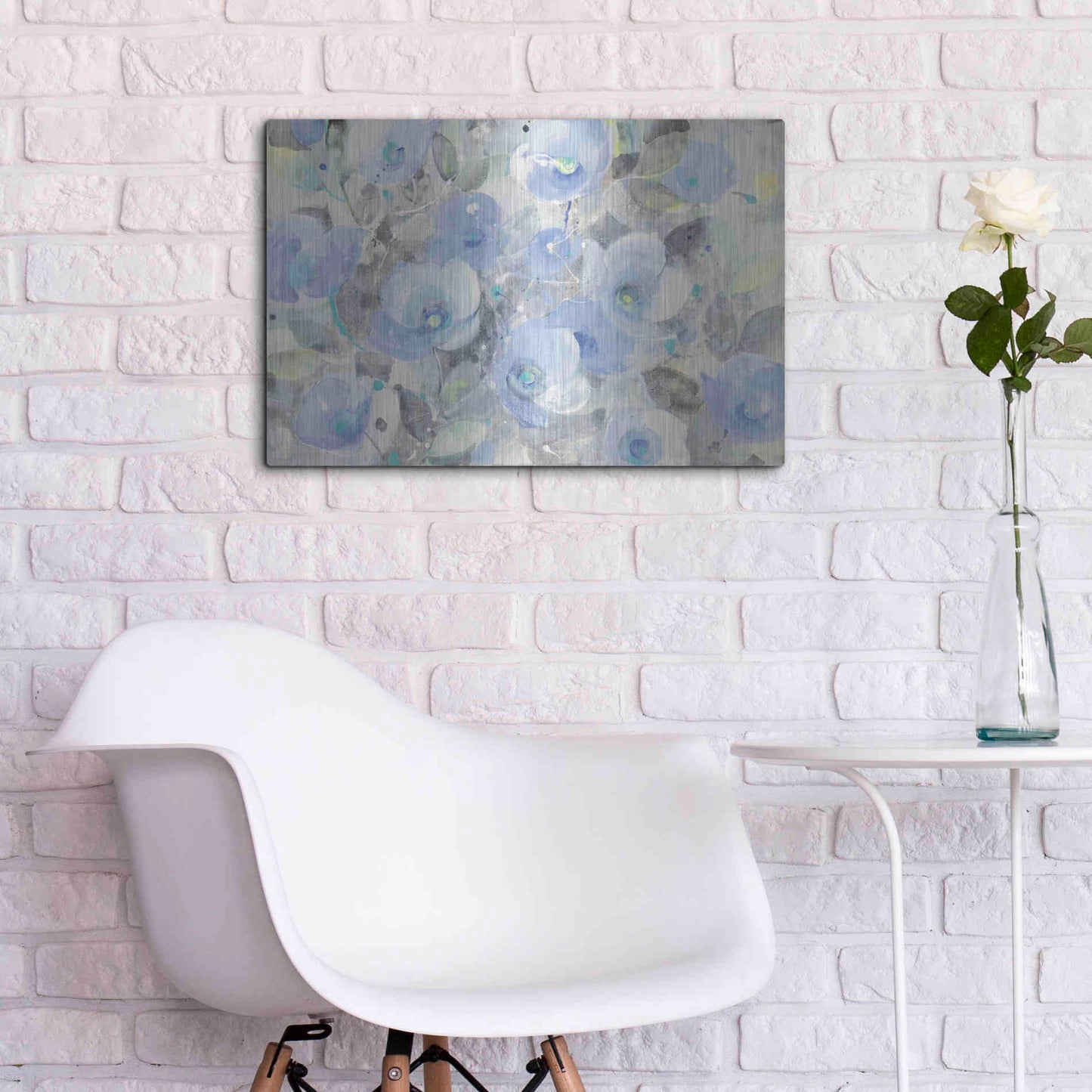 Luxe Metal Art 'Sugar Flowers I' by Albena Hristova, Metal Wall Art,24x16