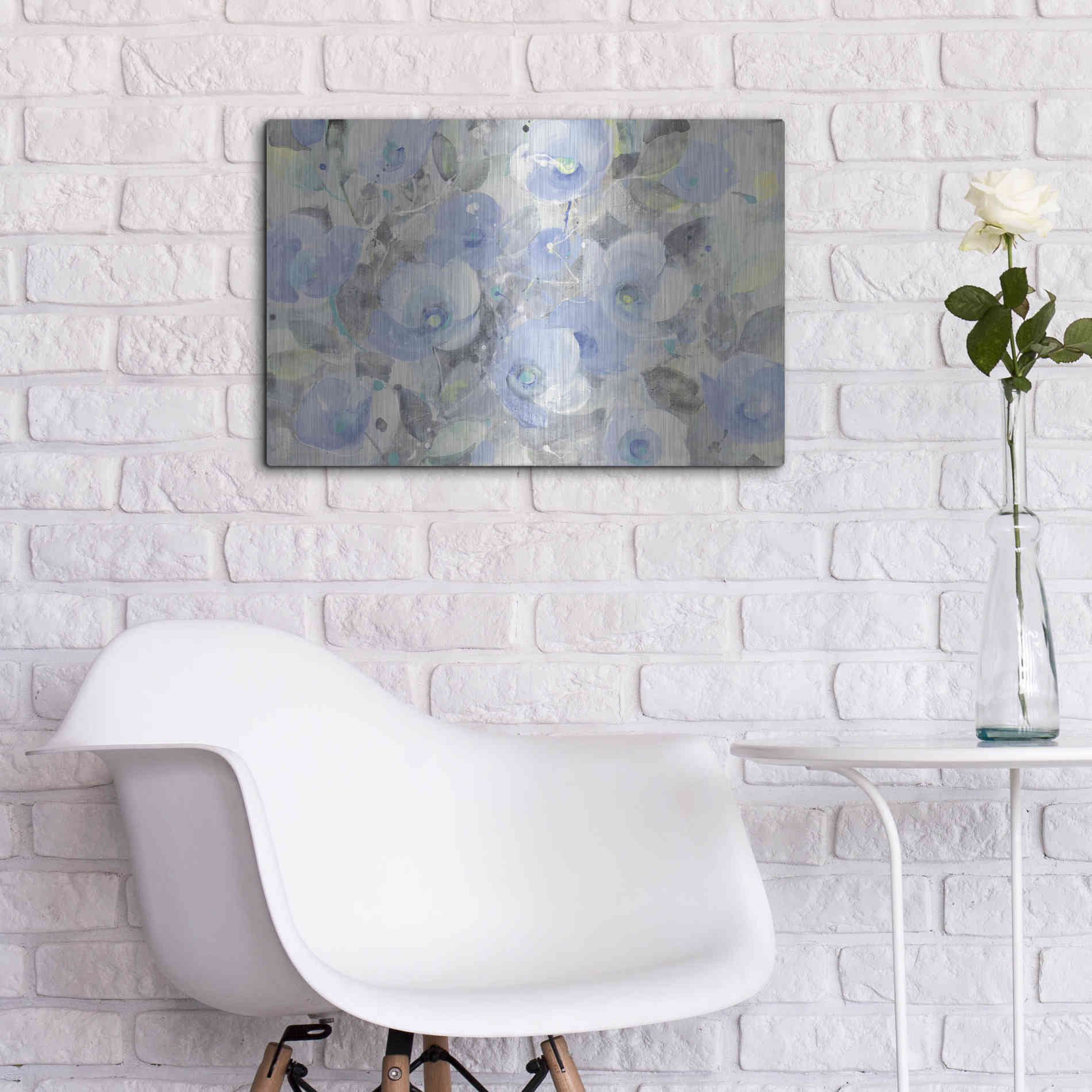 Luxe Metal Art 'Sugar Flowers I' by Albena Hristova, Metal Wall Art,24x16
