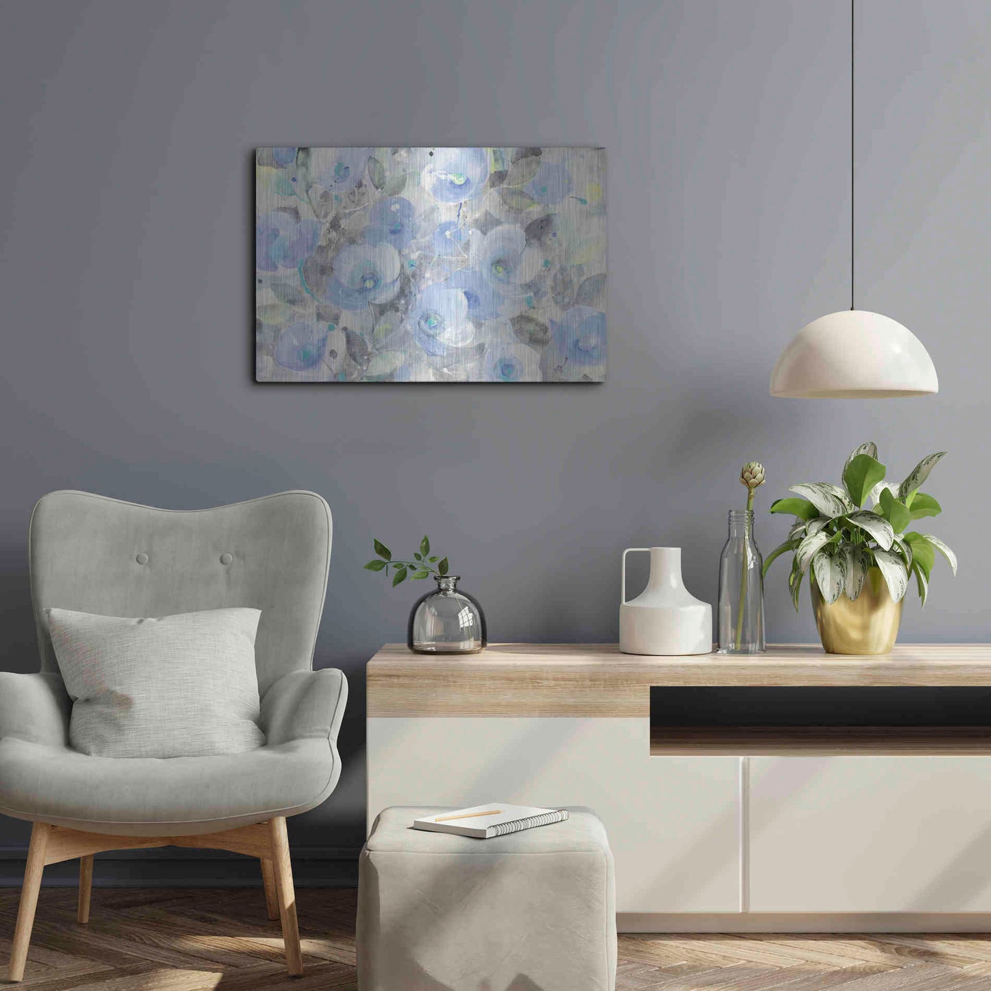 Luxe Metal Art 'Sugar Flowers I' by Albena Hristova, Metal Wall Art,24x16