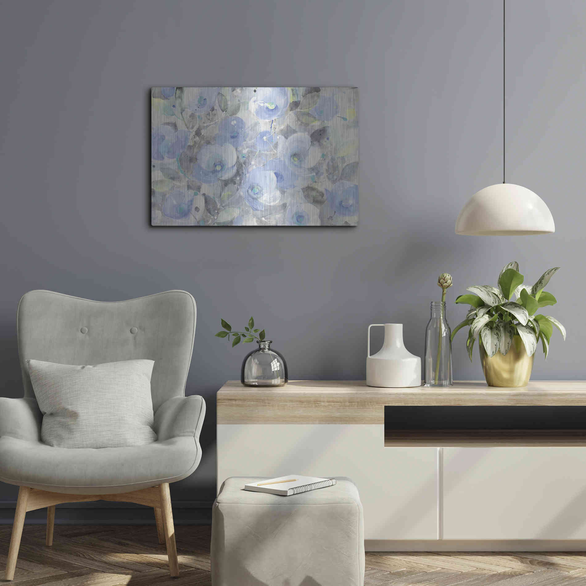 Luxe Metal Art 'Sugar Flowers I' by Albena Hristova, Metal Wall Art,24x16