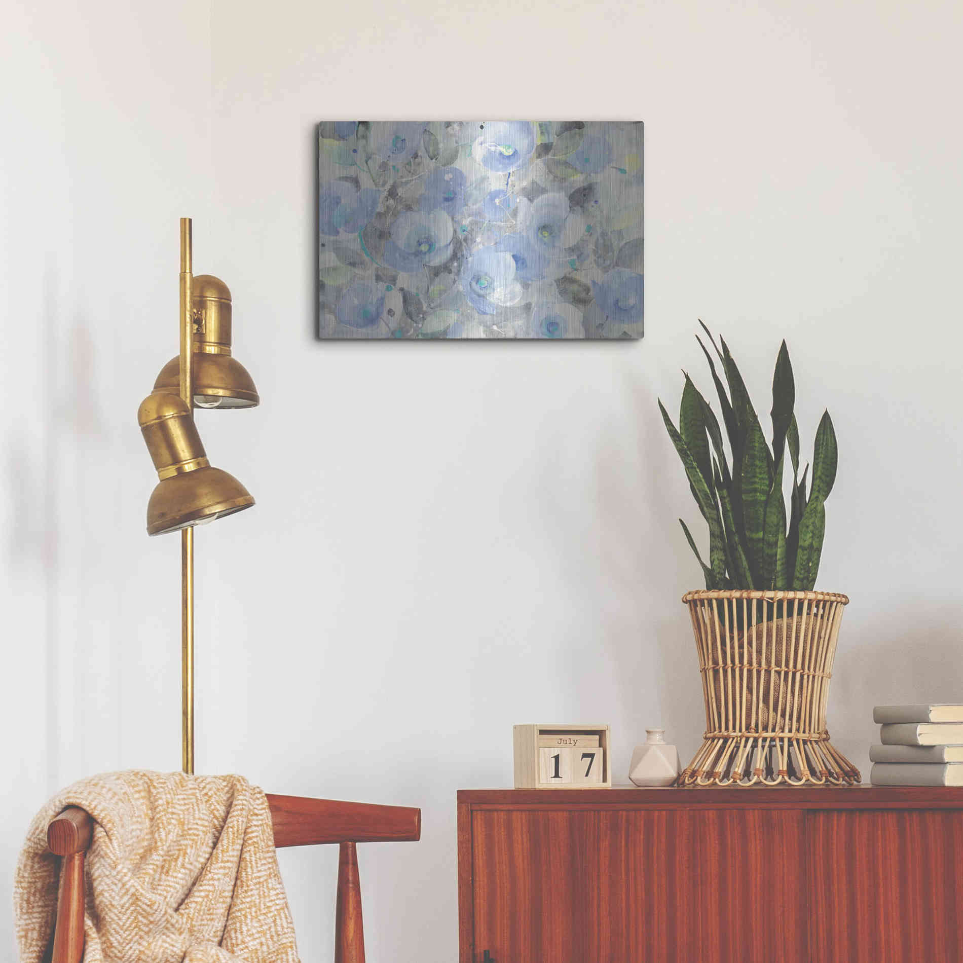 Luxe Metal Art 'Sugar Flowers I' by Albena Hristova, Metal Wall Art,24x16