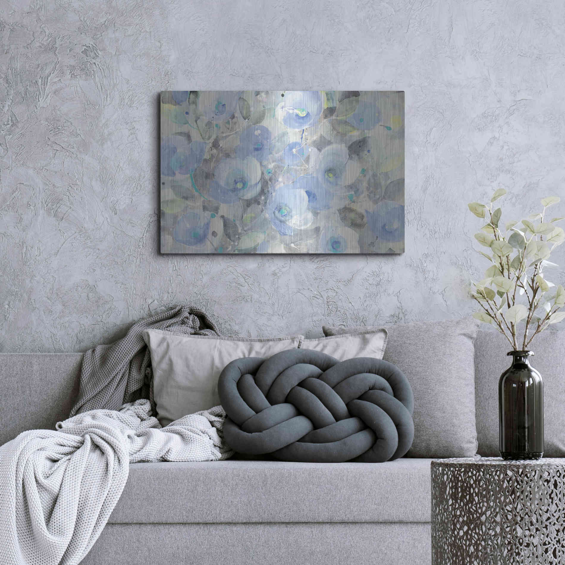 Luxe Metal Art 'Sugar Flowers I' by Albena Hristova, Metal Wall Art,36x24