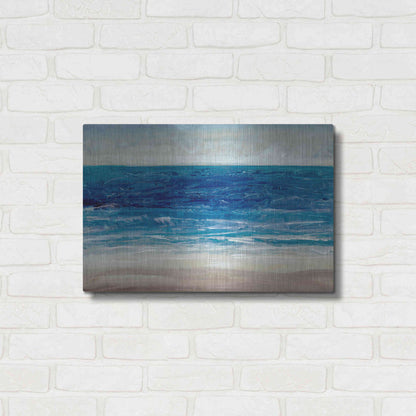 Luxe Metal Art 'Crashing Blue I' by Tim O'Toole, Metal Wall Art,24x16