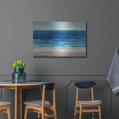 Luxe Metal Art 'Crashing Blue I' by Tim O'Toole, Metal Wall Art,36x24