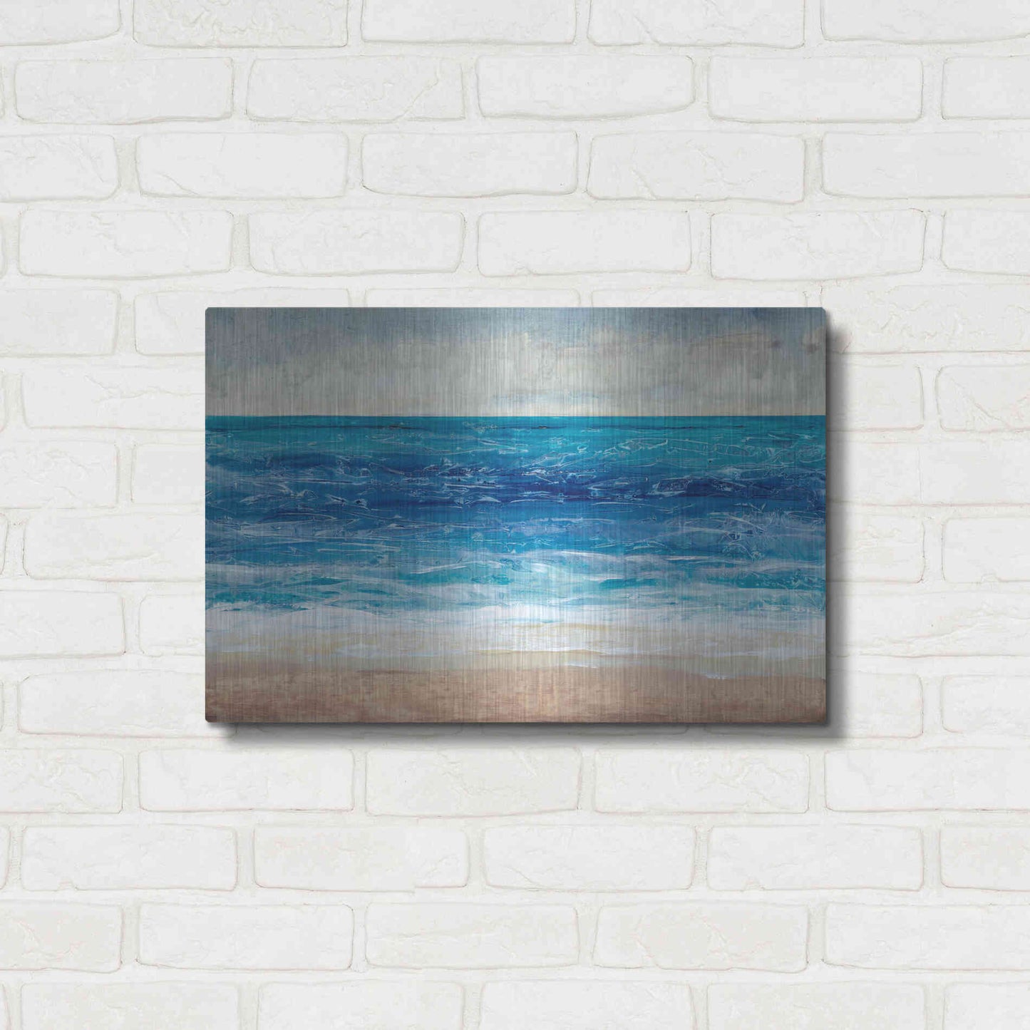Luxe Metal Art 'Crashing Blue II' by Tim O'Toole, Metal Wall Art,24x16