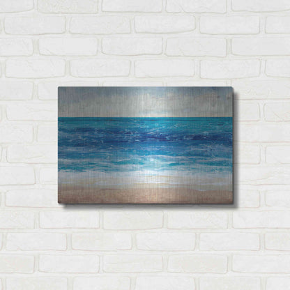 Luxe Metal Art 'Crashing Blue II' by Tim O'Toole, Metal Wall Art,24x16