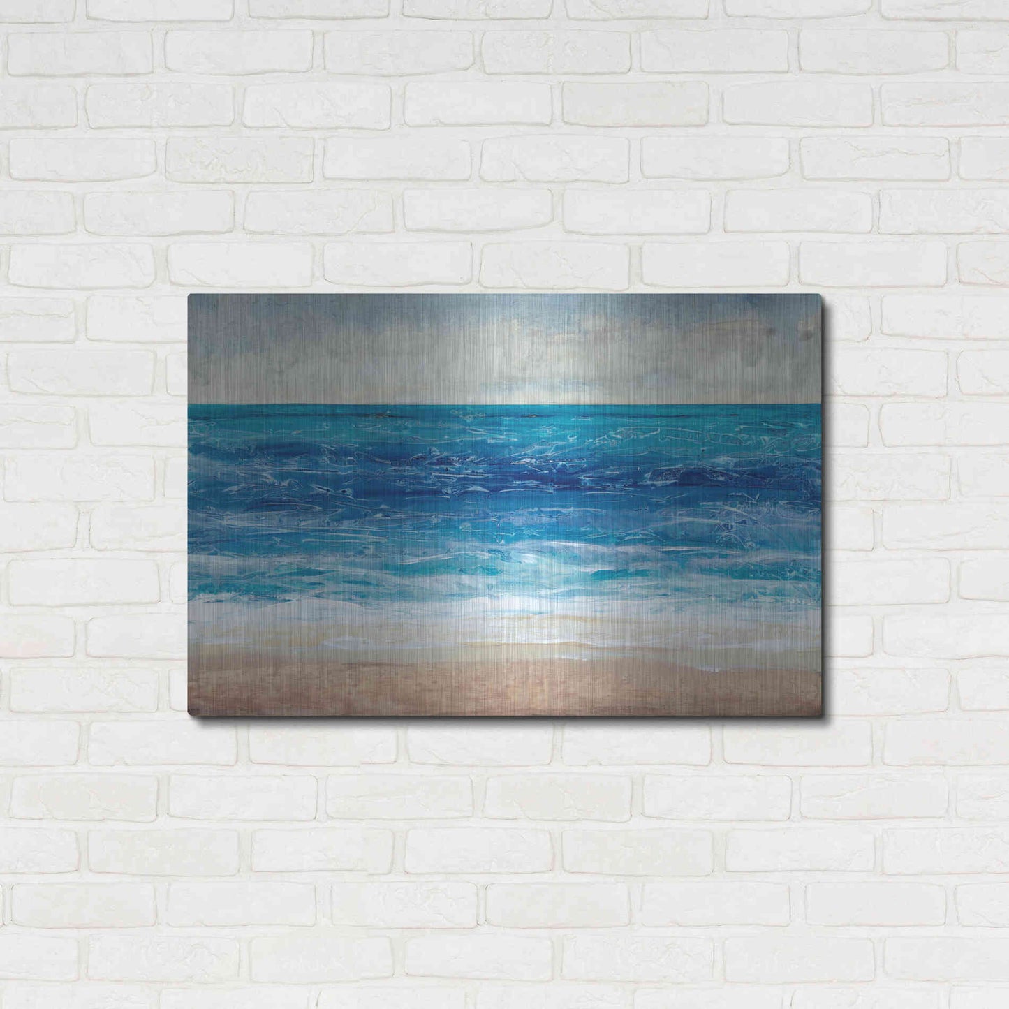 Luxe Metal Art 'Crashing Blue II' by Tim O'Toole, Metal Wall Art,36x24