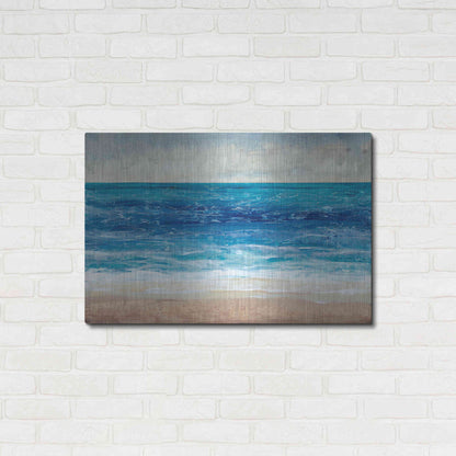 Luxe Metal Art 'Crashing Blue II' by Tim O'Toole, Metal Wall Art,36x24