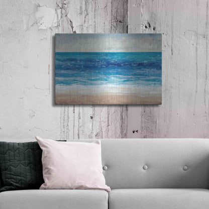 Luxe Metal Art 'Crashing Blue II' by Tim O'Toole, Metal Wall Art,36x24