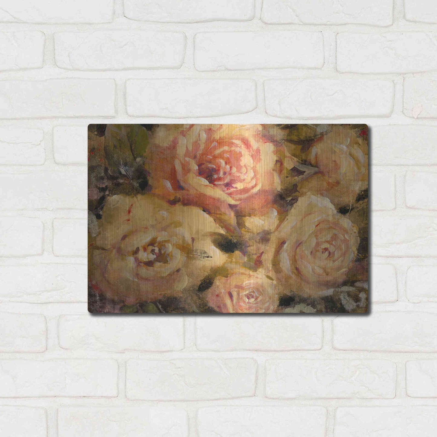 Luxe Metal Art 'Floral in Bloom II' by Tim O'Toole, Metal Wall Art,16x12