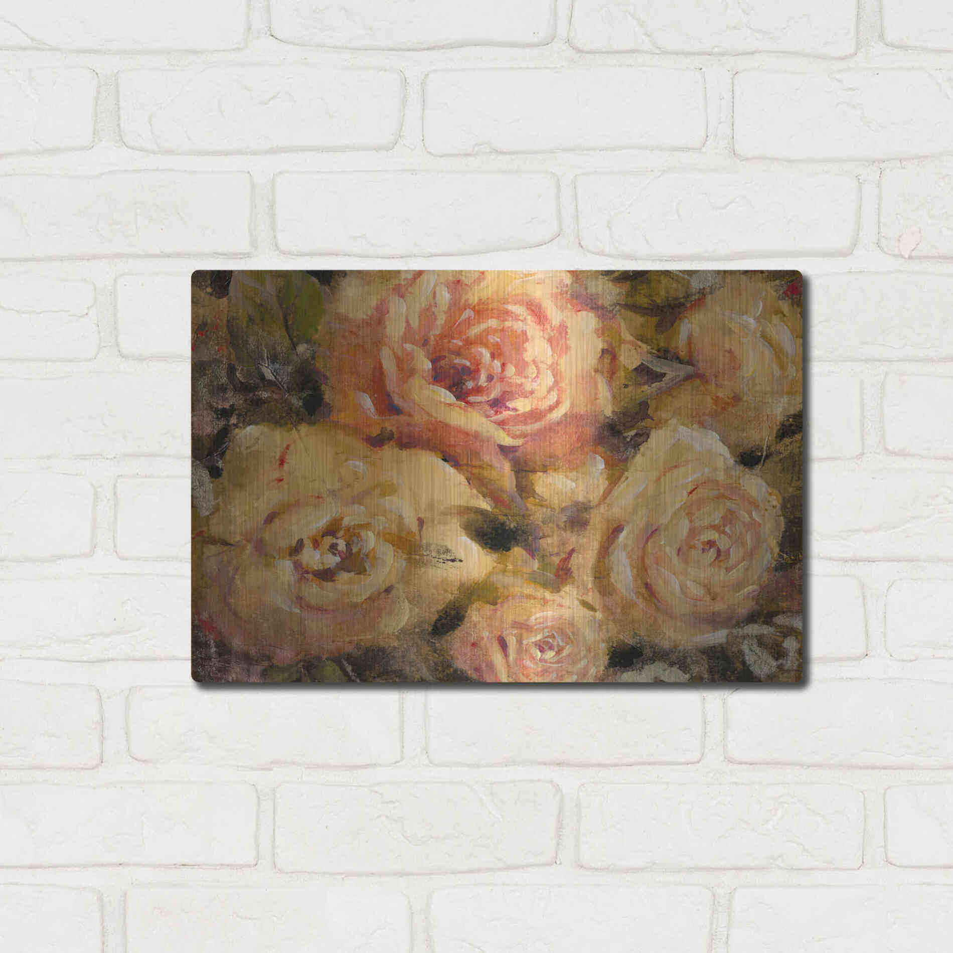 Luxe Metal Art 'Floral in Bloom II' by Tim O'Toole, Metal Wall Art,16x12