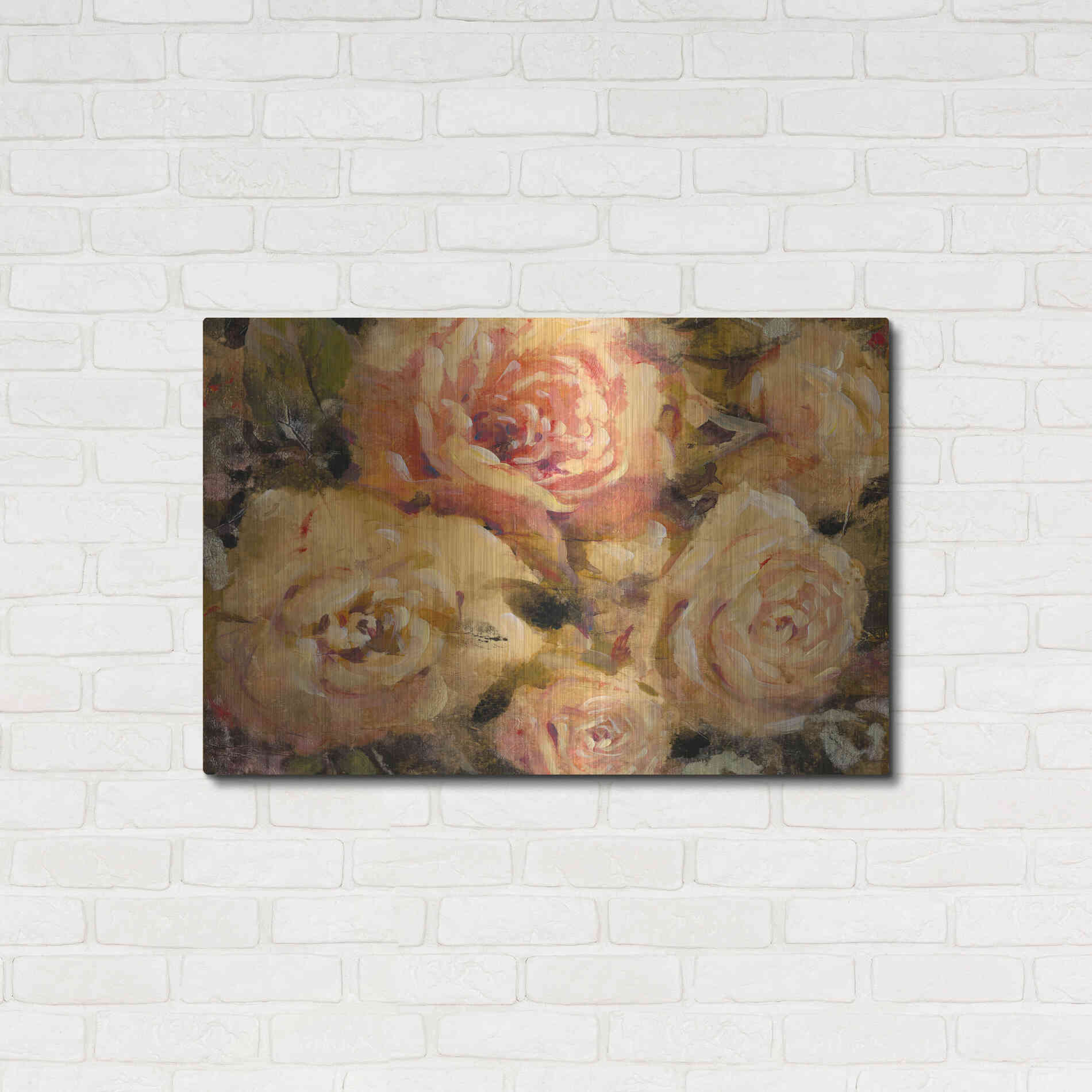 Luxe Metal Art 'Floral in Bloom II' by Tim O'Toole, Metal Wall Art,36x24