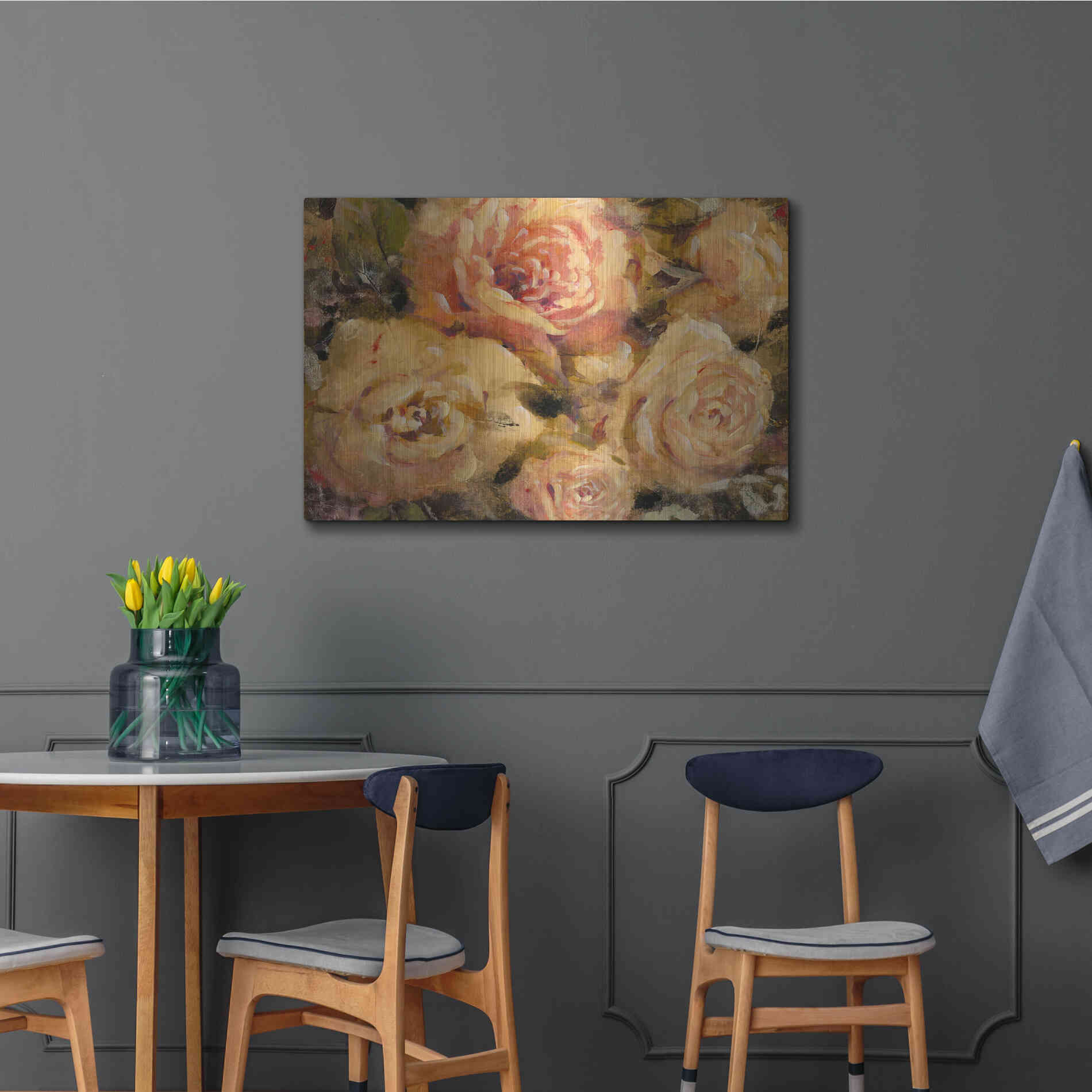 Luxe Metal Art 'Floral in Bloom II' by Tim O'Toole, Metal Wall Art,36x24