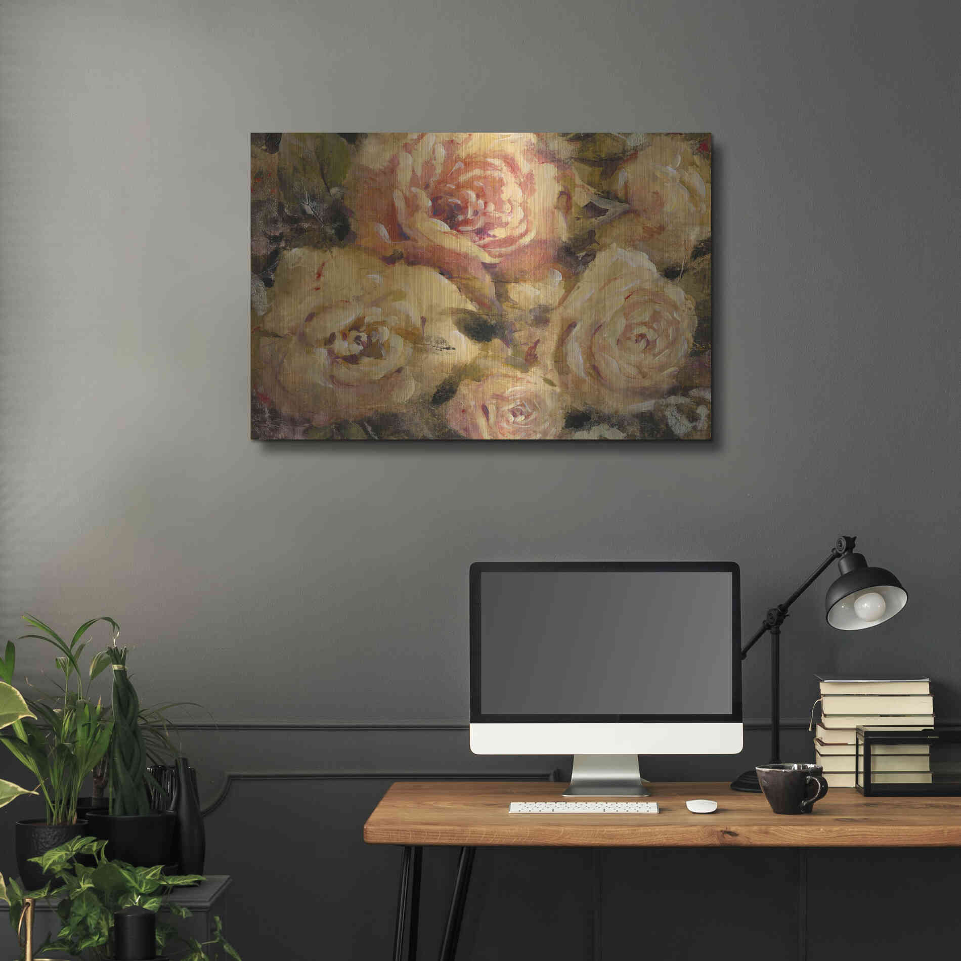 Luxe Metal Art 'Floral in Bloom II' by Tim O'Toole, Metal Wall Art,36x24