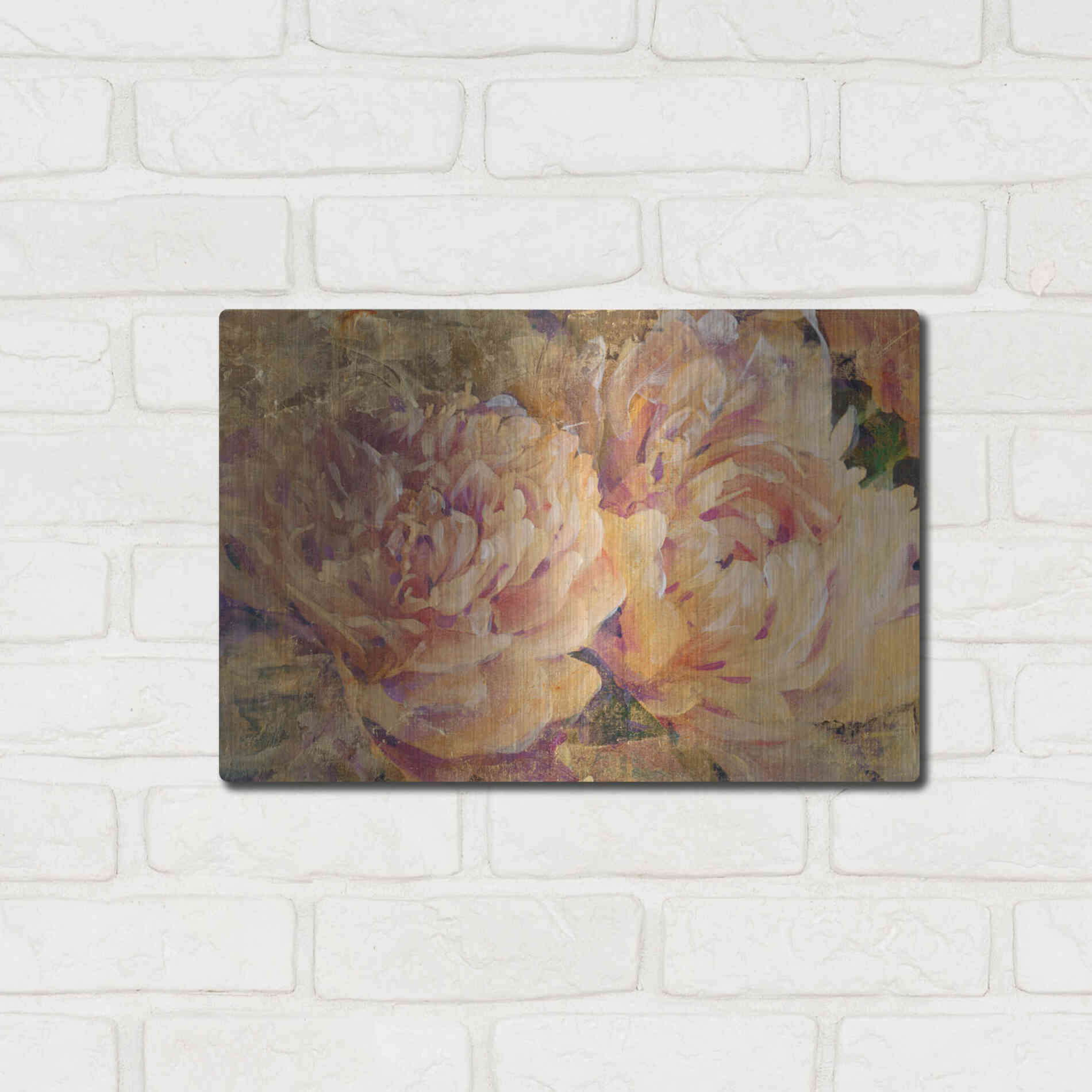 Luxe Metal Art 'Floral in Bloom III' by Tim O'Toole, Metal Wall Art,16x12