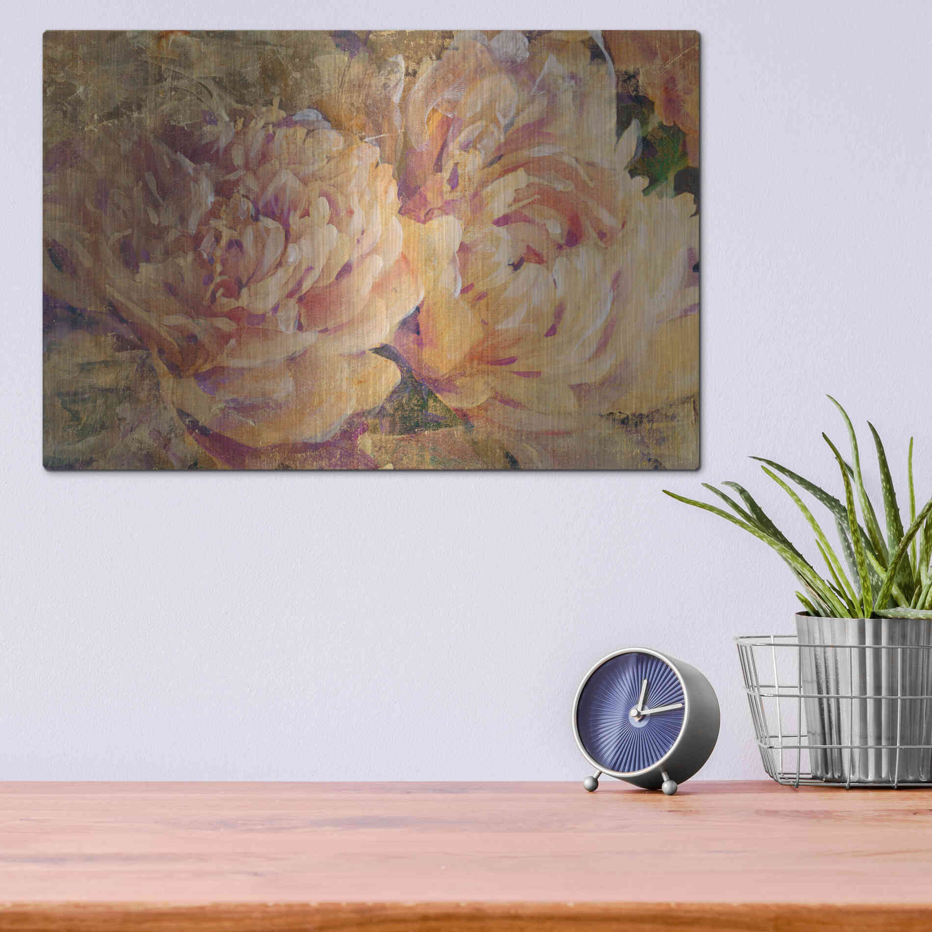 Luxe Metal Art 'Floral in Bloom III' by Tim O'Toole, Metal Wall Art,16x12