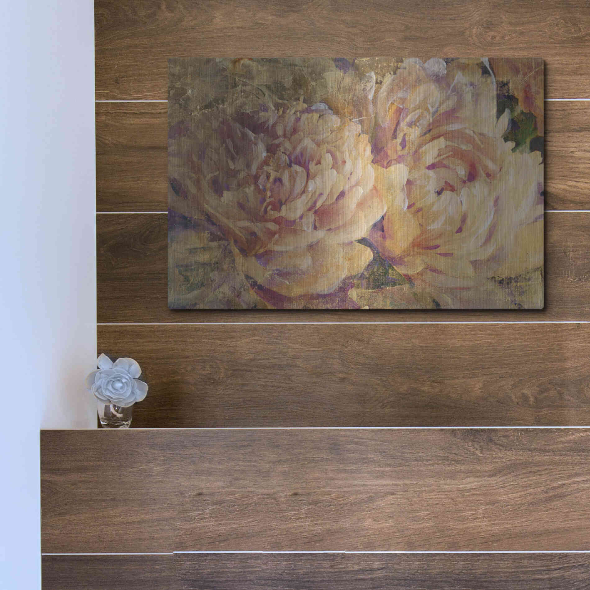 Luxe Metal Art 'Floral in Bloom III' by Tim O'Toole, Metal Wall Art,16x12