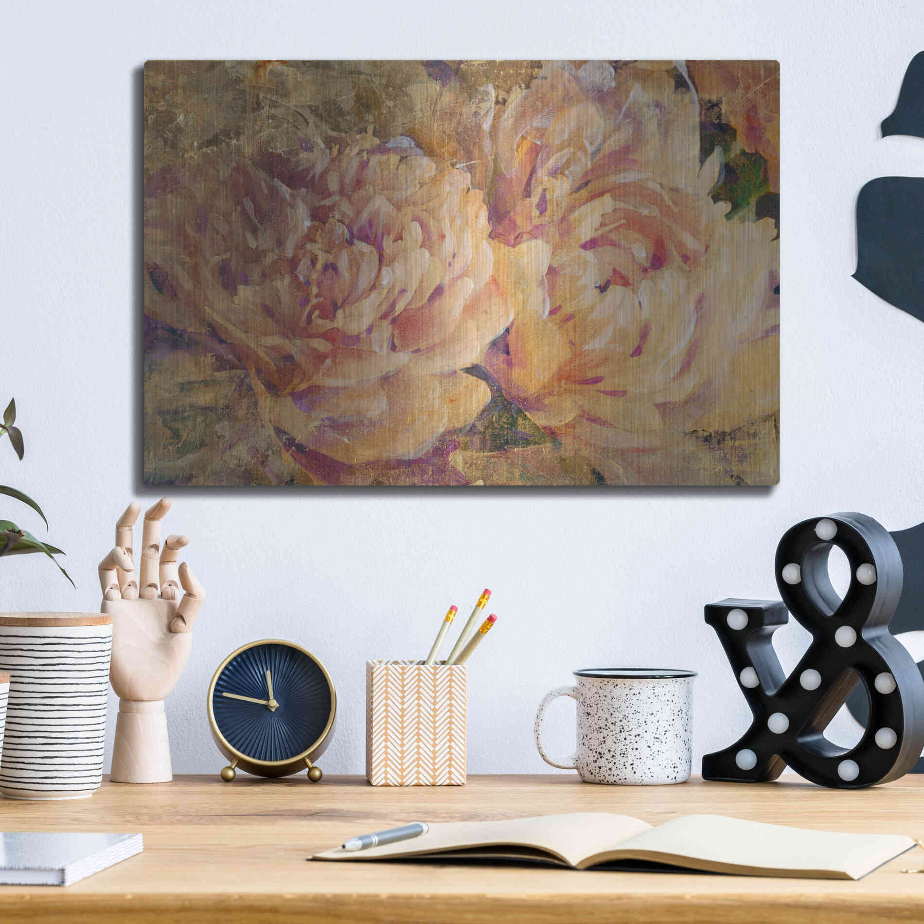 Luxe Metal Art 'Floral in Bloom III' by Tim O'Toole, Metal Wall Art,16x12
