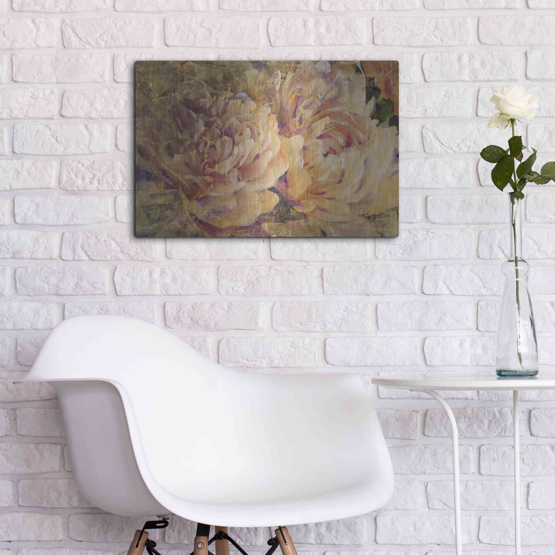 Luxe Metal Art 'Floral in Bloom III' by Tim O'Toole, Metal Wall Art,24x16