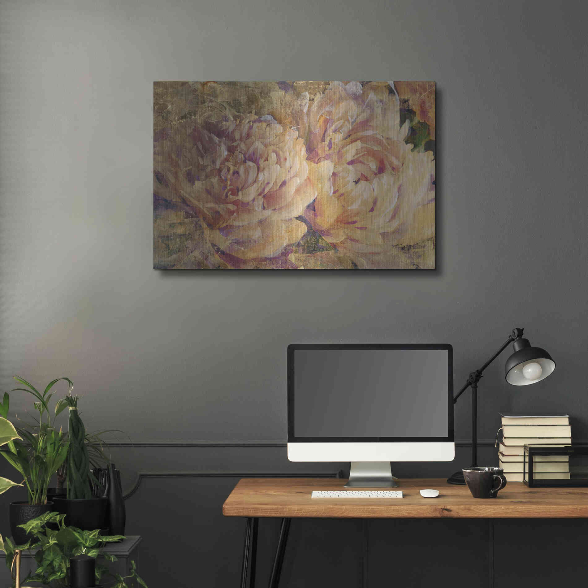 Luxe Metal Art 'Floral in Bloom III' by Tim O'Toole, Metal Wall Art,36x24
