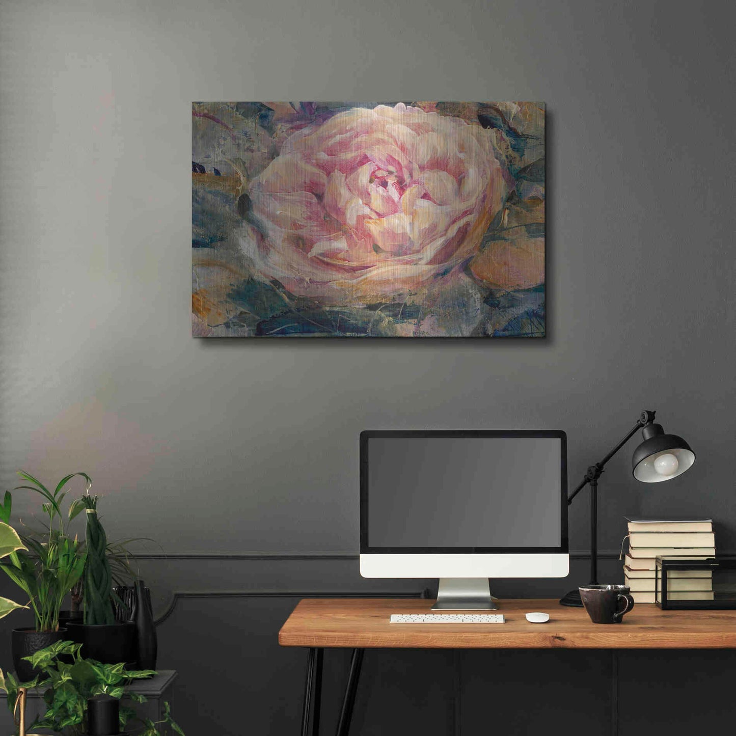 Luxe Metal Art 'Floral in Bloom IV' by Tim O'Toole, Metal Wall Art,36x24