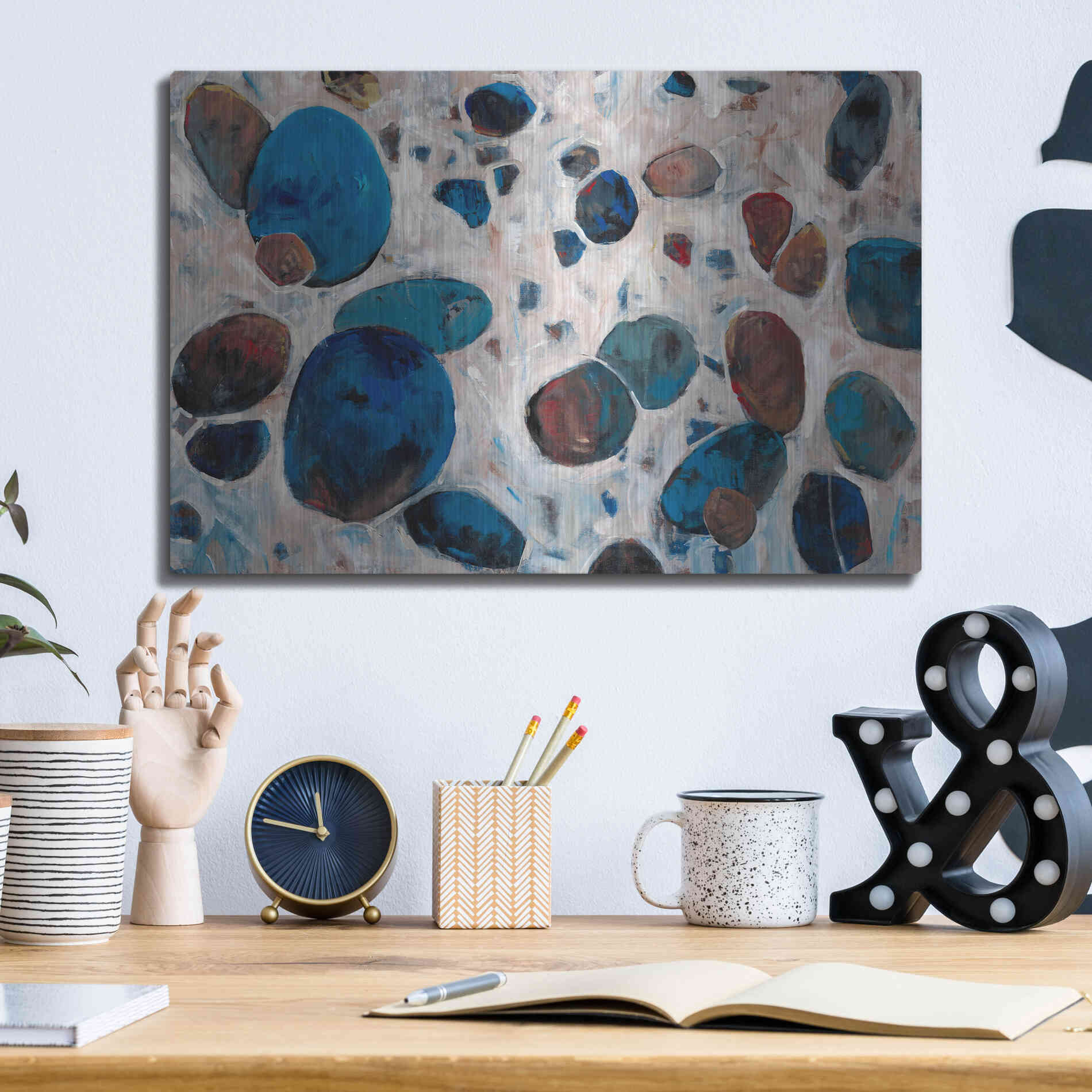 Luxe Metal Art 'Gems I' by Tim O'Toole, Metal Wall Art,16x12